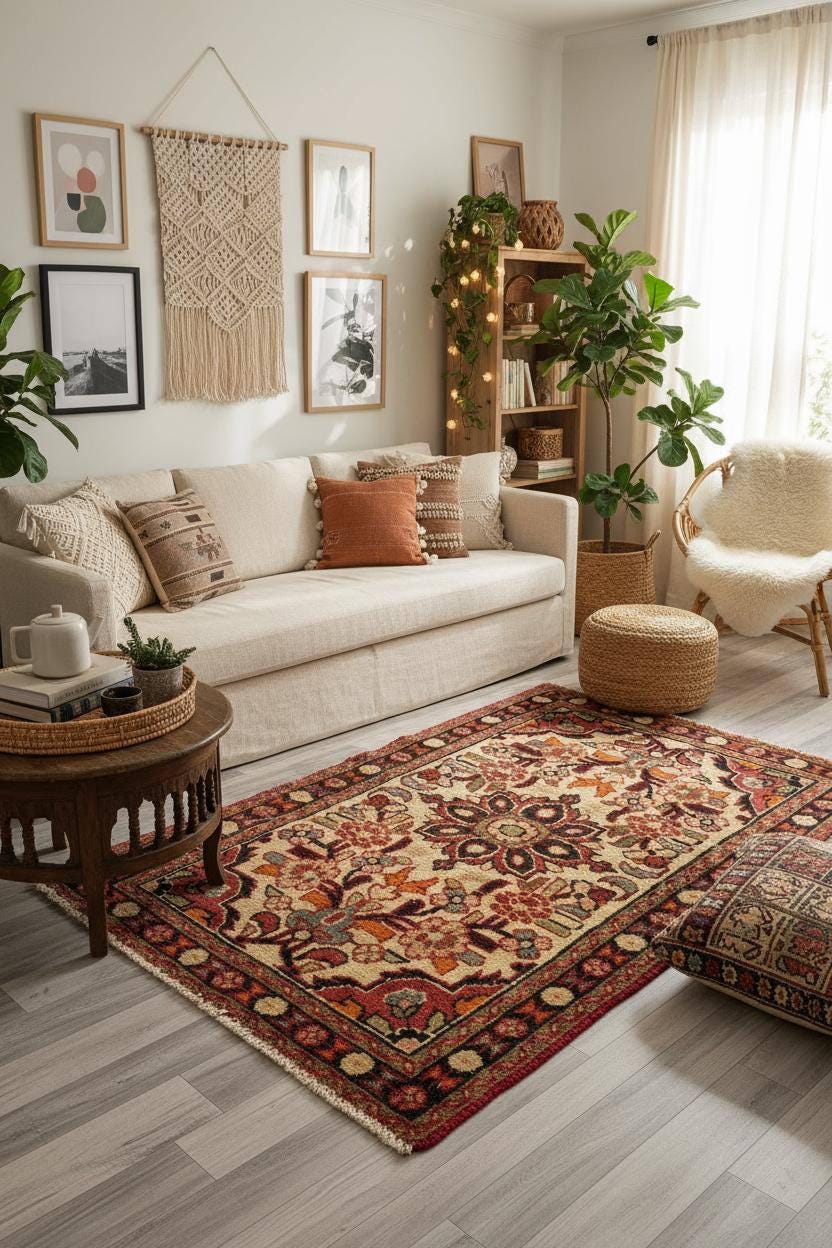 2.1x3.1 ft Vintage 1930s Turkish Geometric Rug, Hand Knotted Anatolian Village Wool Oriental Small Area Carpet