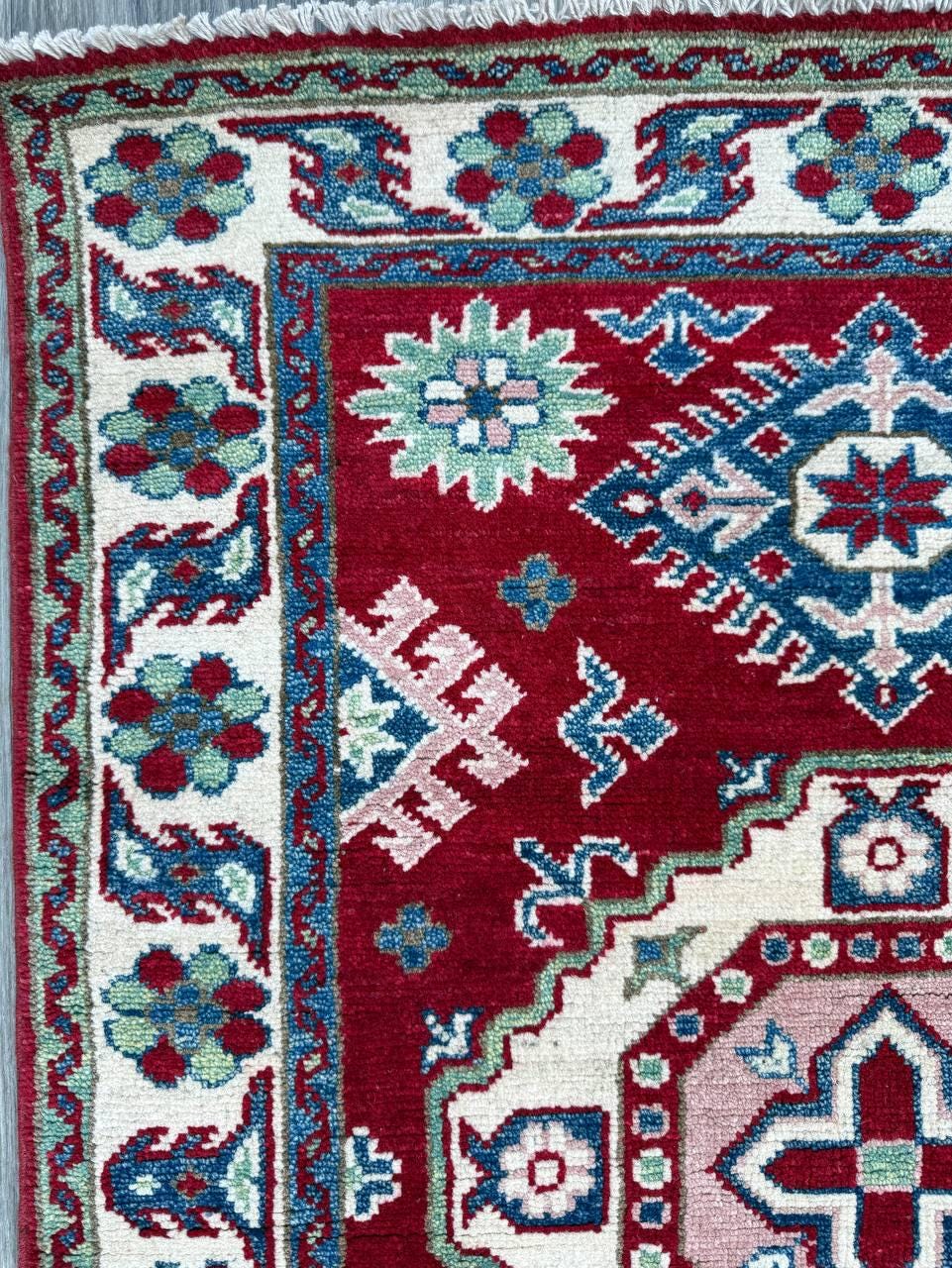 2.3x3.2 ft Vintage 1970s Oushak Anatolian Rug: Kazak Geometric Wool Village Carpet Small Oriental Area Rug
