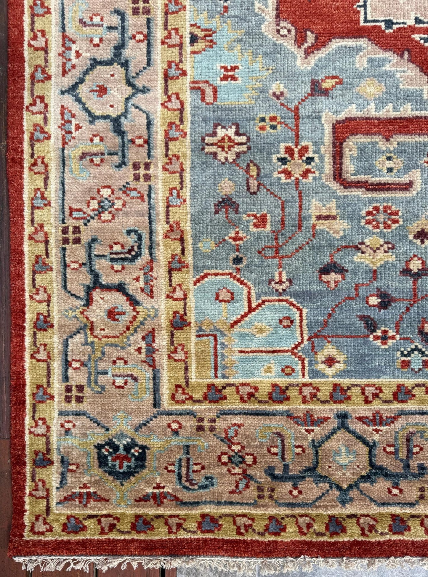 8x10 ft Turkish Heriz Rug: Hand Knotted Wool Oriental Carpet