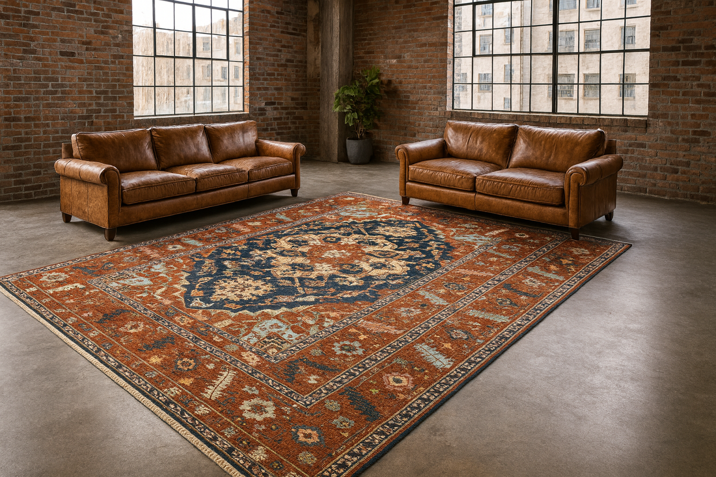 9x12 ft Serapi Heriz Rug: Hand Knotted Wool Carpet, Vibrant Color Geometric Oriental Large Area Rug