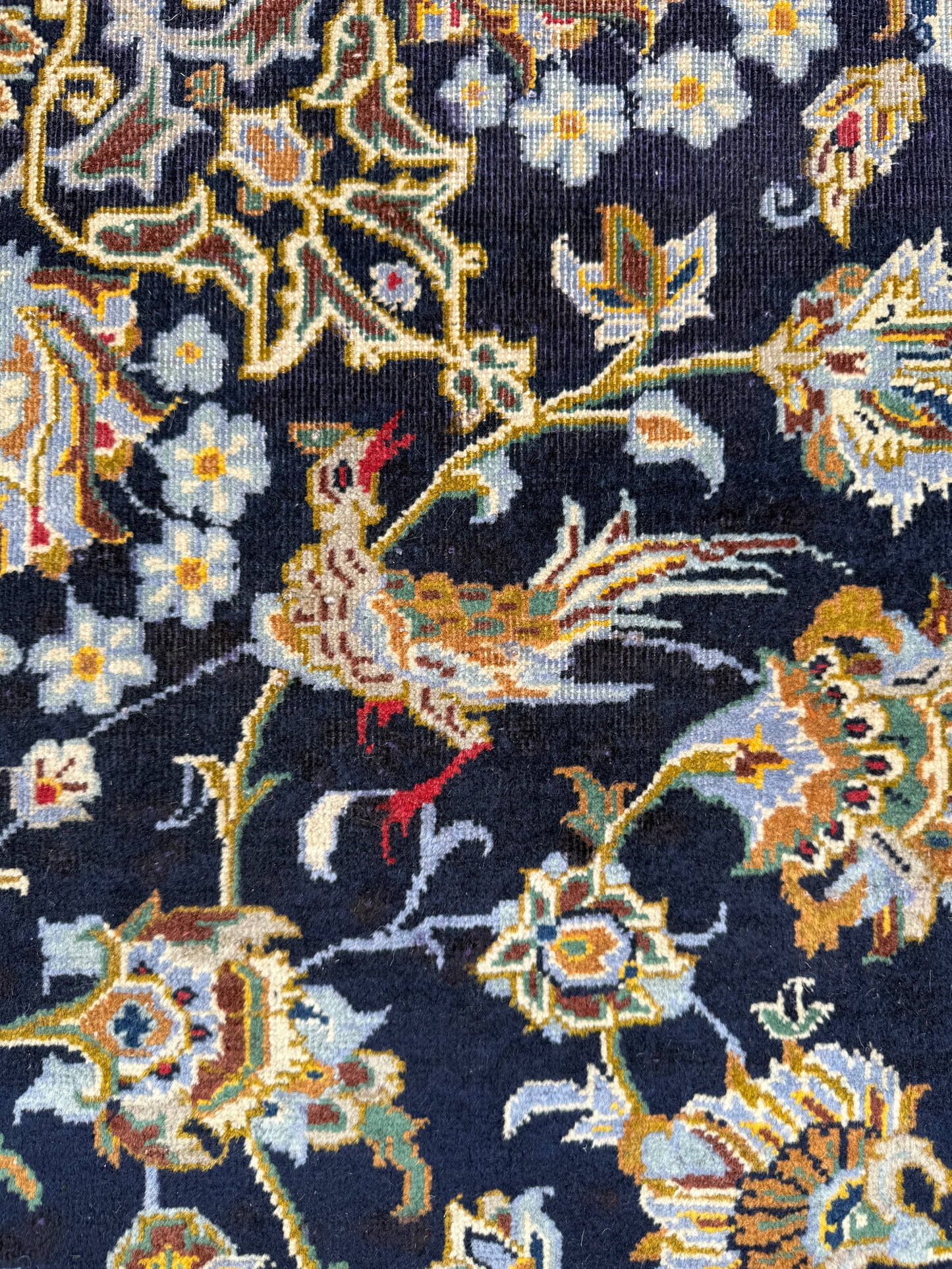 8x12 ft. Signed 1950s Isfahan Rug: Hand Knotted Wool Bohemian Royal Design