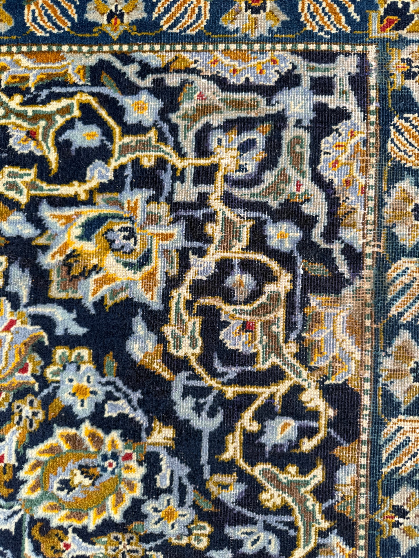 8x12 ft. Signed 1950s Isfahan Rug: Hand Knotted Wool Bohemian Royal Design