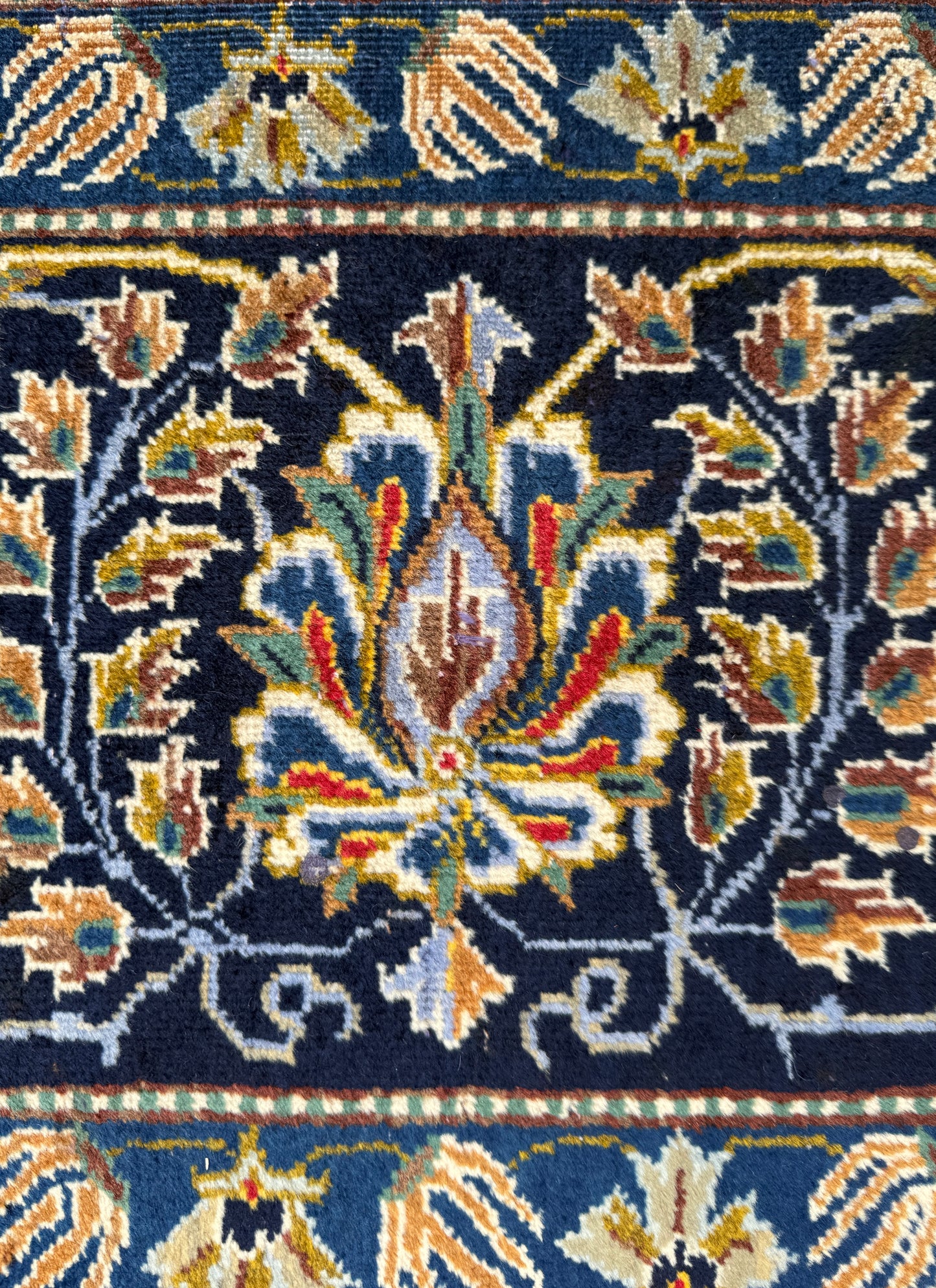 8x12 ft. Signed 1950s Isfahan Rug: Hand Knotted Wool Bohemian Royal Design