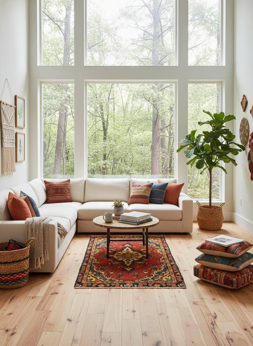 1.7x3 ft Vintage Entryway Rug: 1930s Hand-Knotted Wool, Geometric Accent
