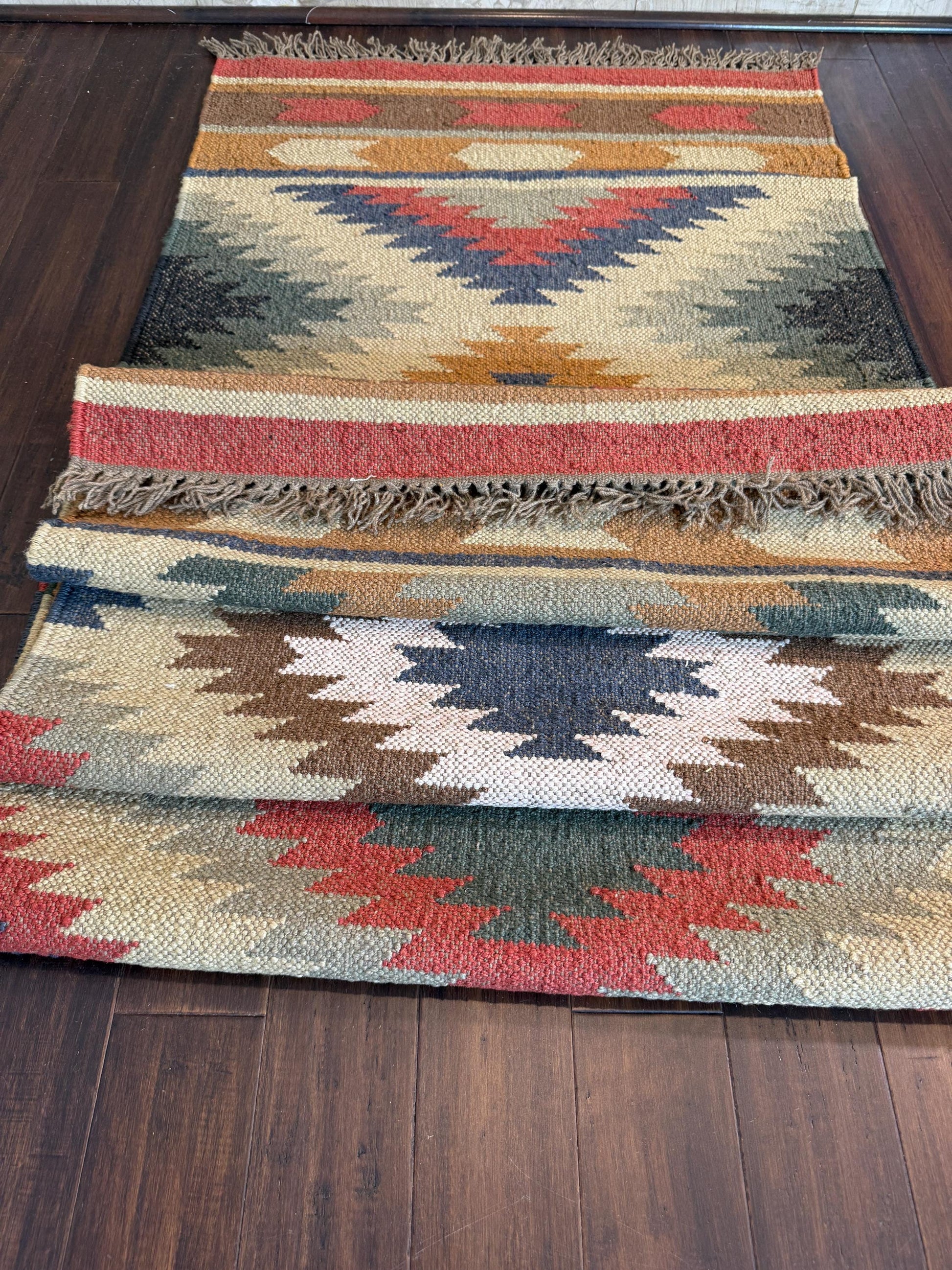 2x10 ft Handwoven Scandinavian Kilim Runner Rug: Wool Anatolian Flatweave