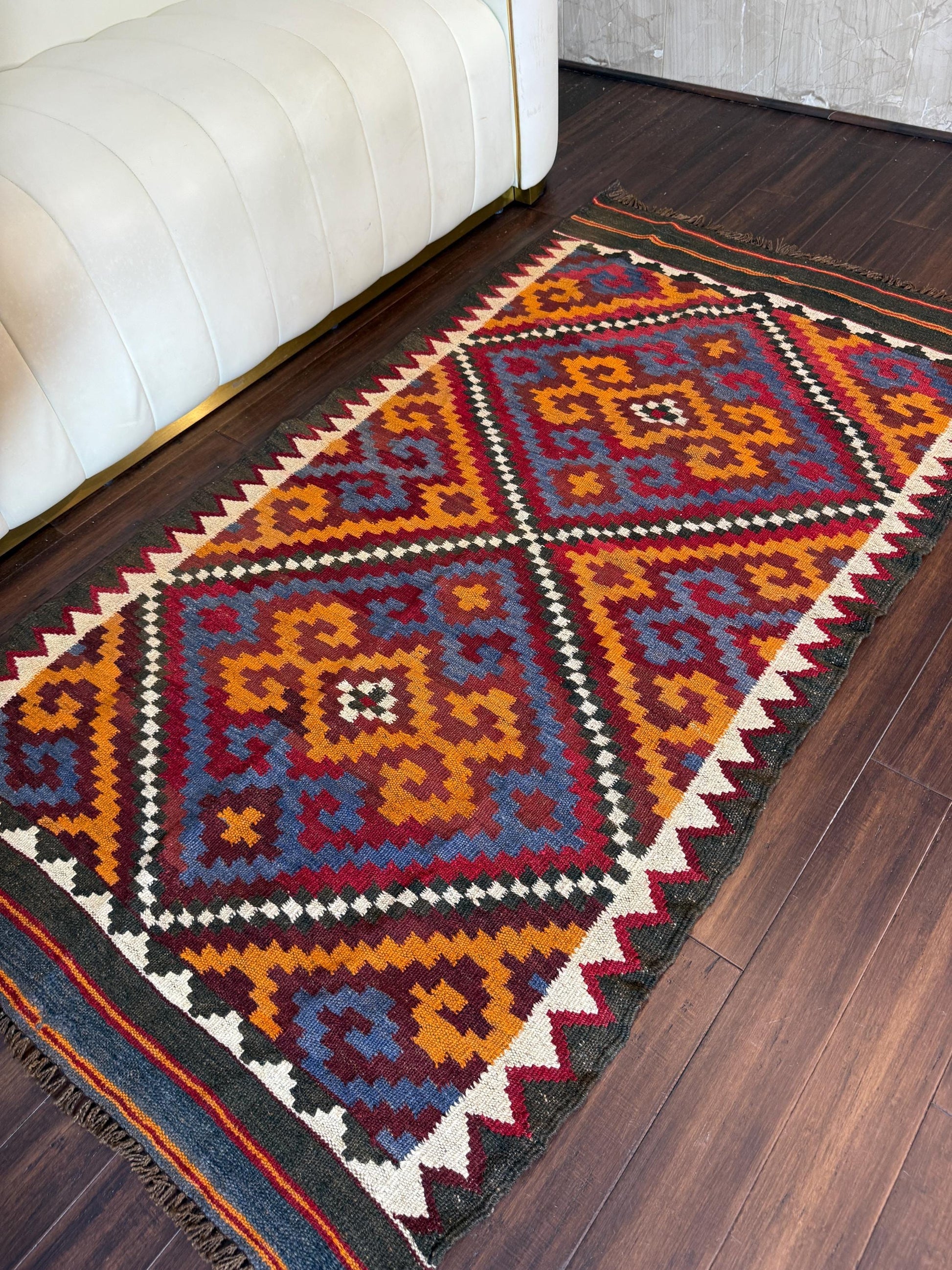 vintage maimana kilim
6x3 wool rug
tribal flatweave rug
maimana wool carpet
35 year old rug
hand knotted kilim
antique afghan rug
rustic hallway runner
boho wool rug
vintage wool flatweave
tribal geometric rug
ethnic area rug
handmade maimana rug
earthy tone rug
vintage runner rug
southwestern kilim rug
bohemian area rug
wool tribal decor
authentic wool kilim
traditional maimana carpet
old handwoven rug
narrow wool rug