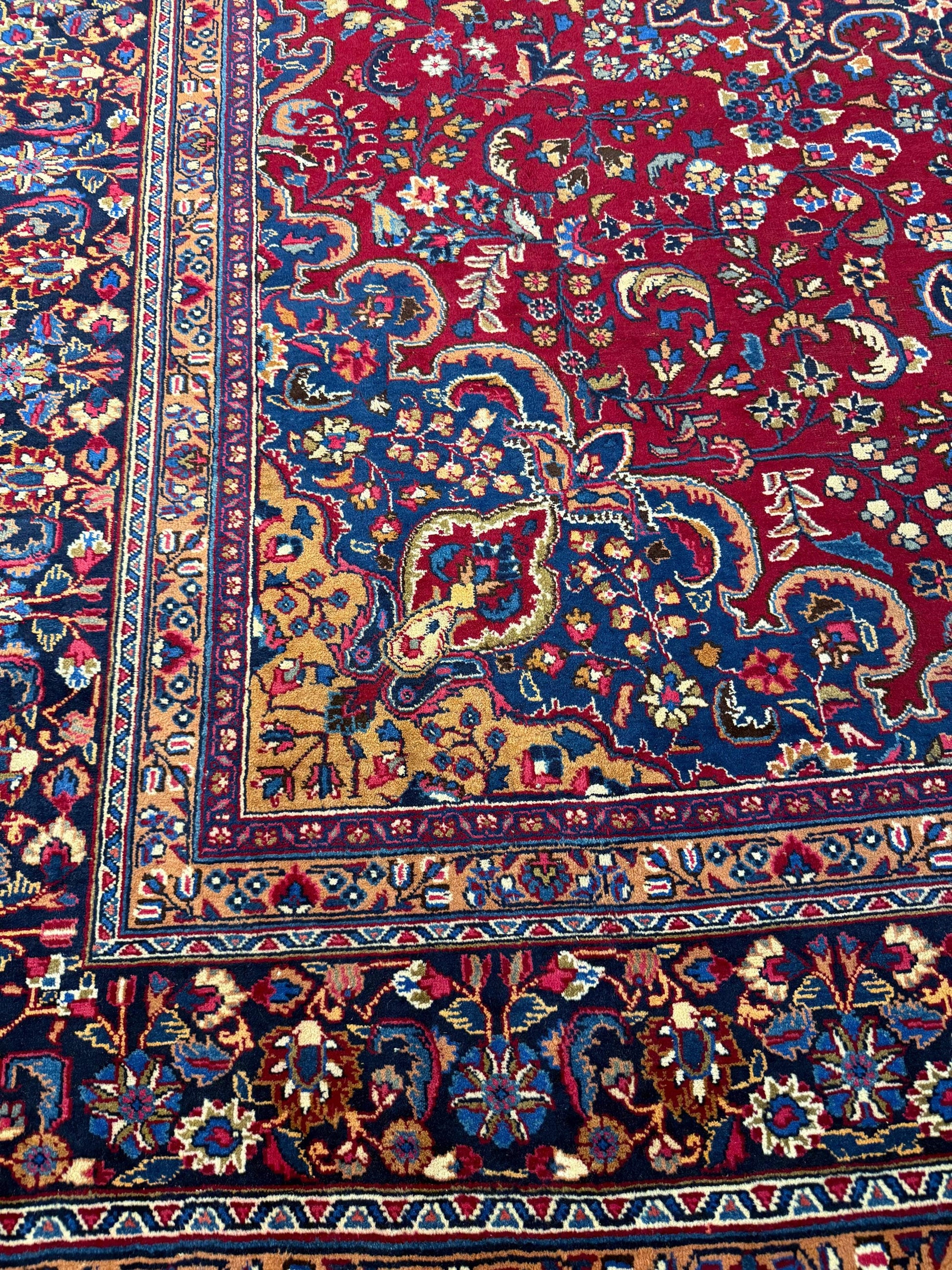 10x13 ft. 1940s Khorasan Rug Hand-Knotted Wool, 200 KPSI