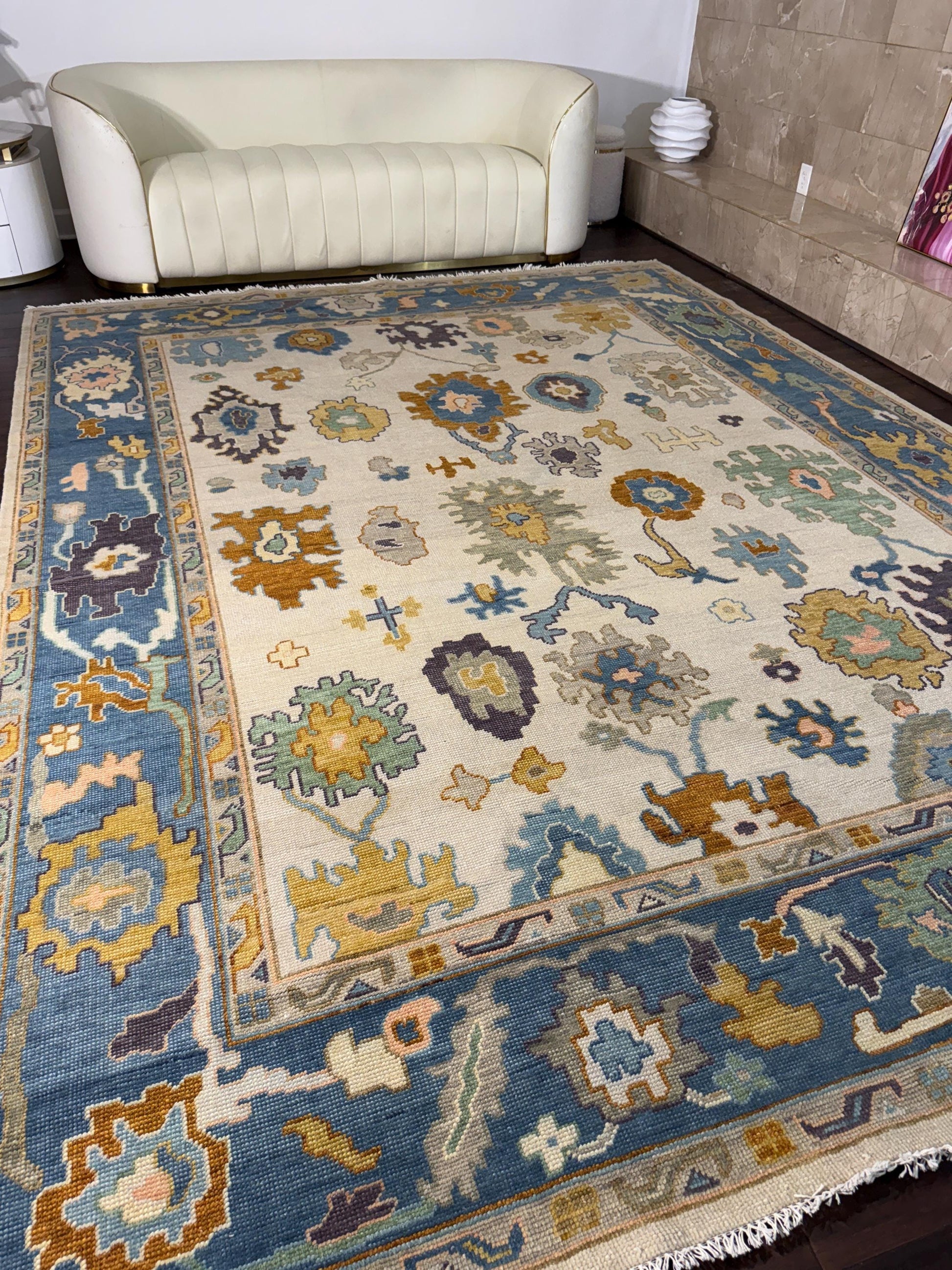 turkish oushak rug  
9x12 wool area rug  
modern boho carpet  
handmade turkish rug  
multicolored oushak rug  
large bohemian rug  
oriental wool rug  
hand knotted area rug  
living room rug 9x12  
bohemian wool carpet  
modern oushak style  
colorful handmade rug  
turkish rug 9x12