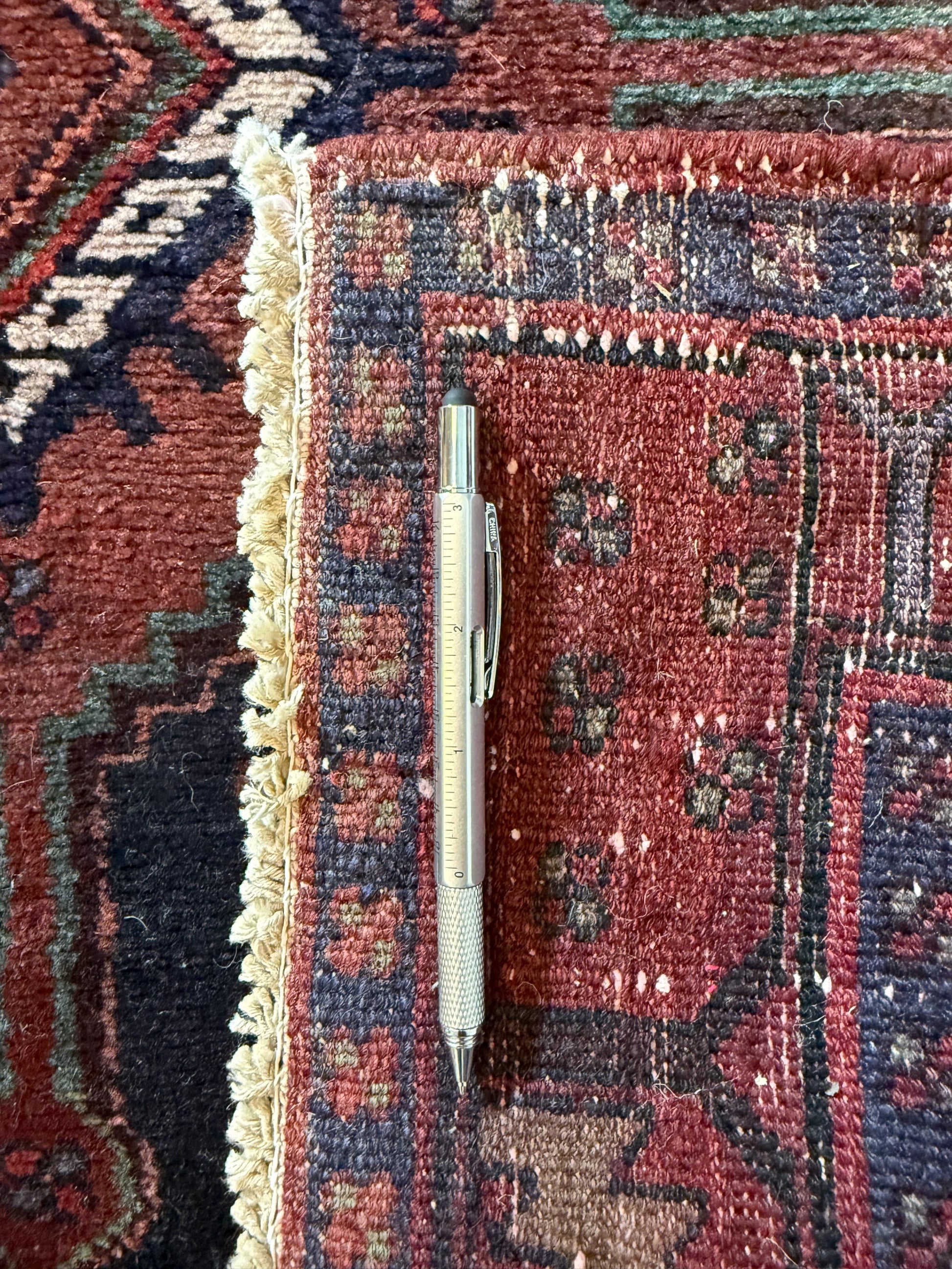 4x7 ft Anatolian 1940s Geometric Rug: Hand Knotted Wool Farmhouse Runner