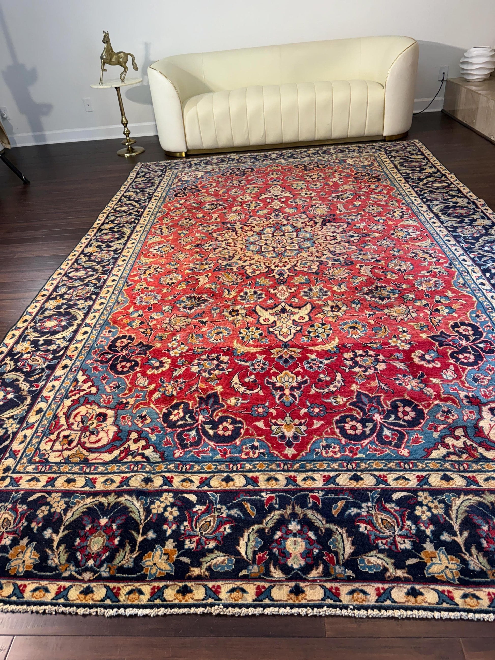 7x12 ft Vintage Anatolian Hand Knotted Geometric Wool Rug