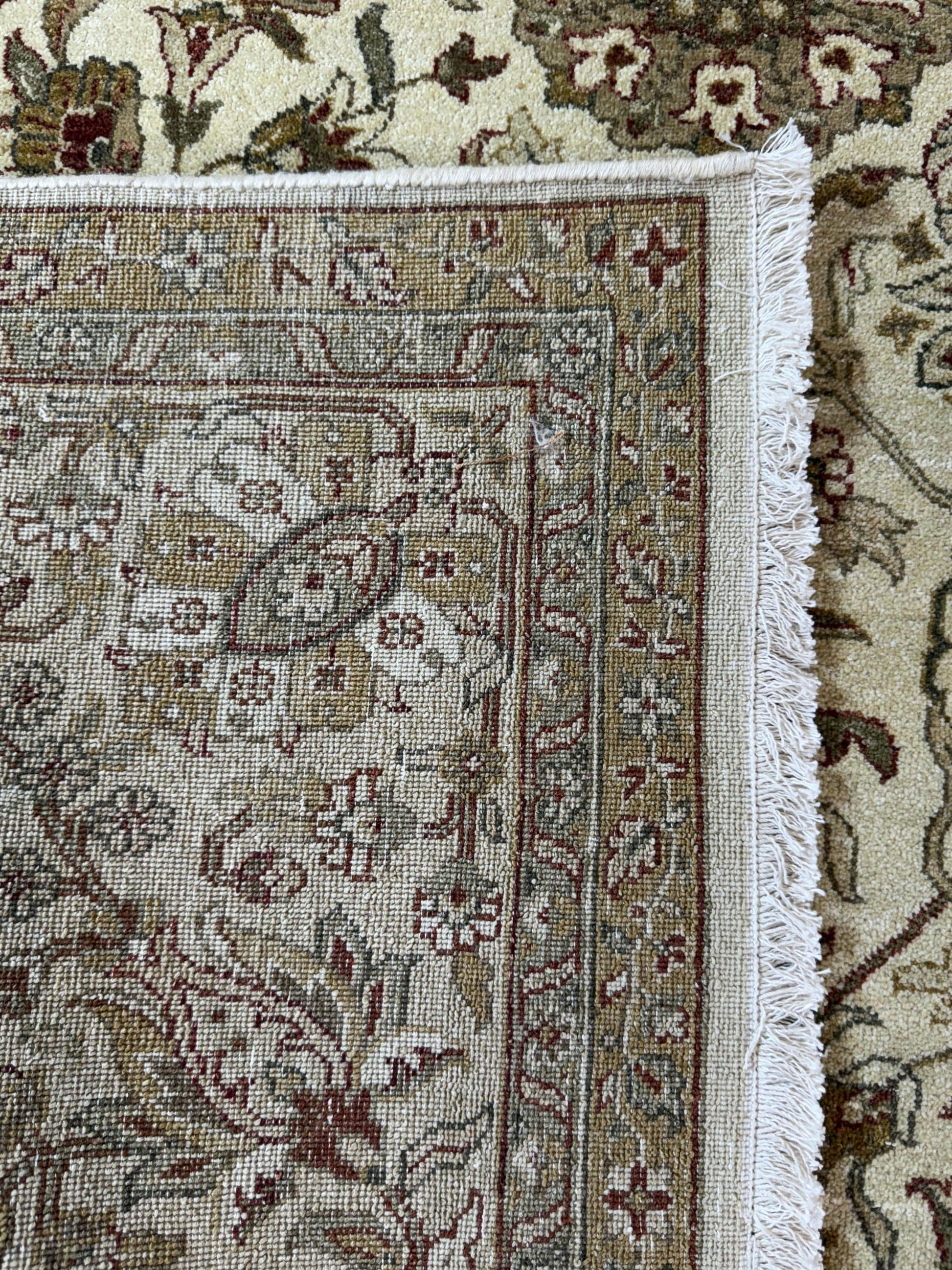 8x10 ft 300 KPSI Hand-Knotted Tabrizz Rug: Silk & Wool Oriental Carpet