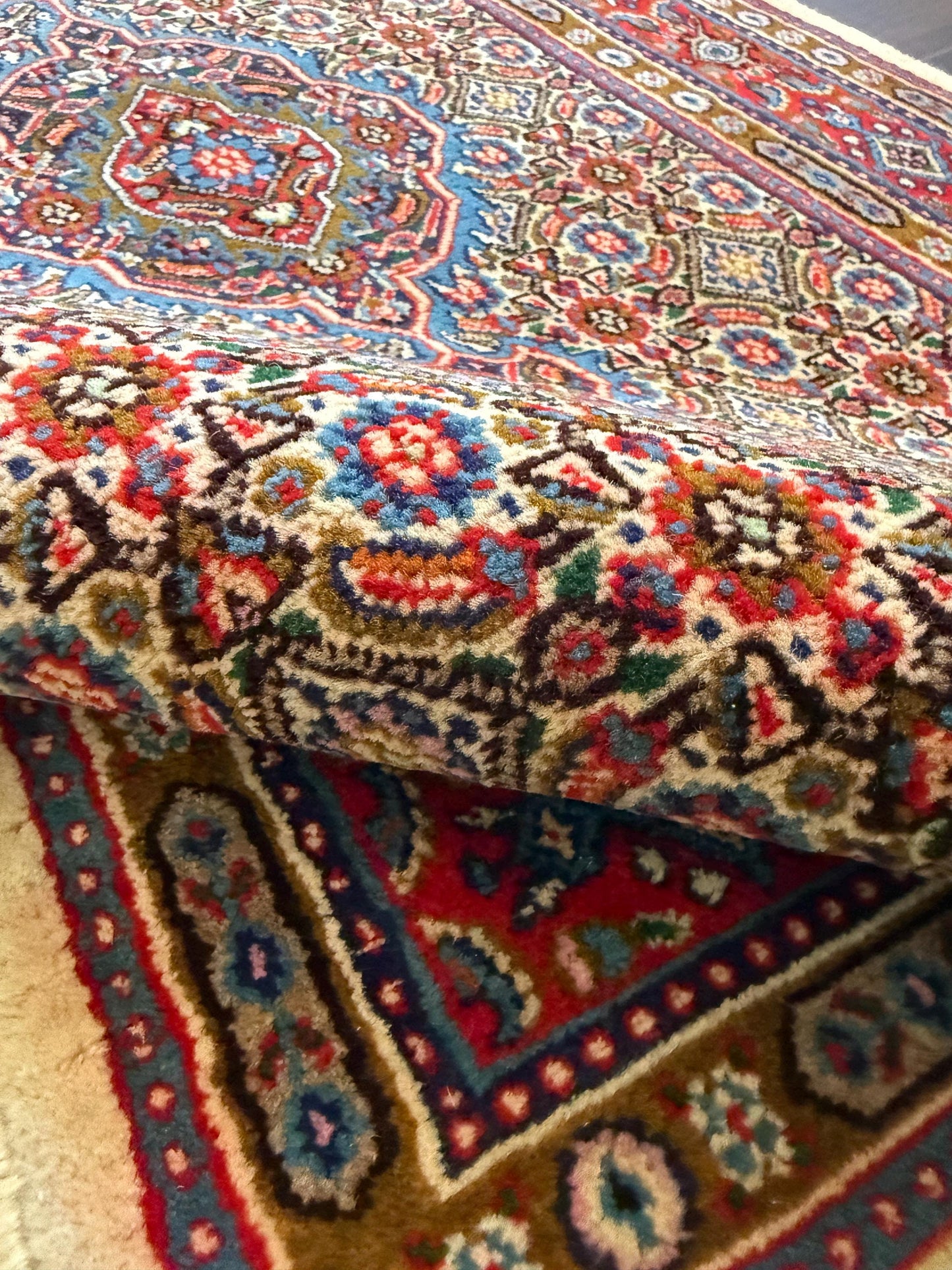 2x12 ft Vintage 1970s Yamoud Rug: Hand Knotted Wool Runner Tribal Hallway Rug
