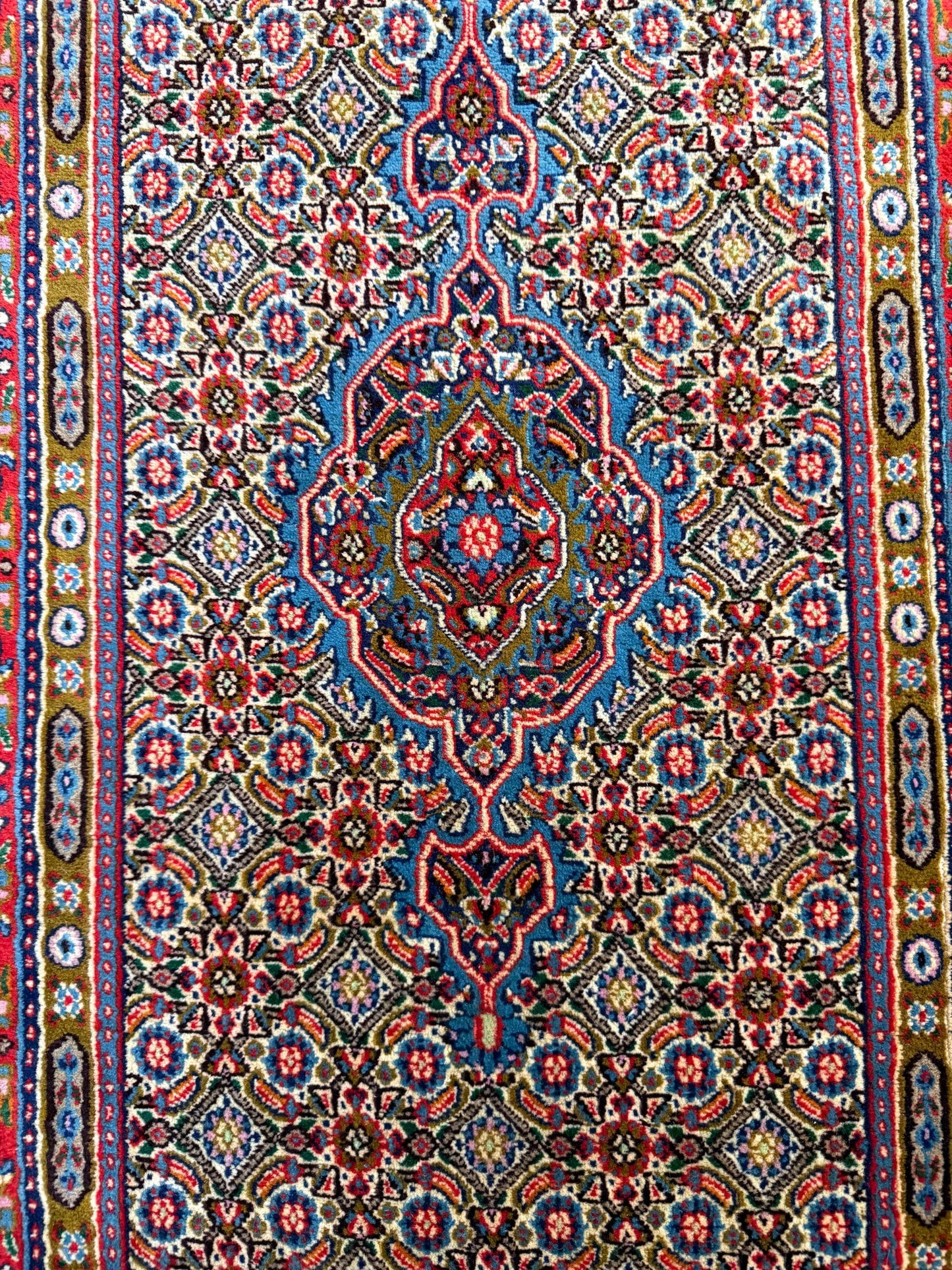 2x12 ft Vintage 1970s Yamoud Rug: Hand Knotted Wool Runner Tribal Hallway Rug