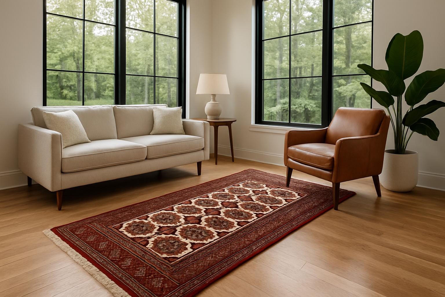 5x3 ft Hand-Knotted Vintage Sara Wool Rug, Tribal Design