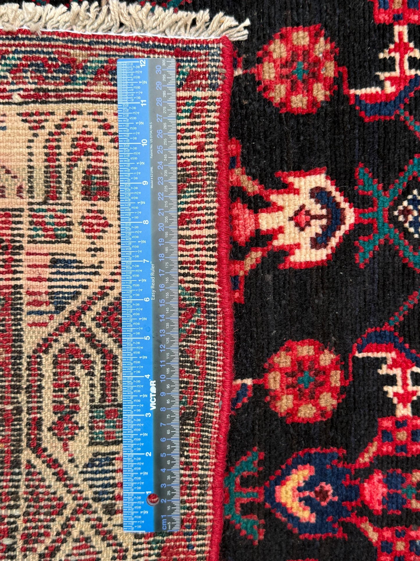 3x10 ft Vintage 1970s Hamidoun Runner Rug: Hand Knotted Wool Tribal Hallway Village Design Carpet