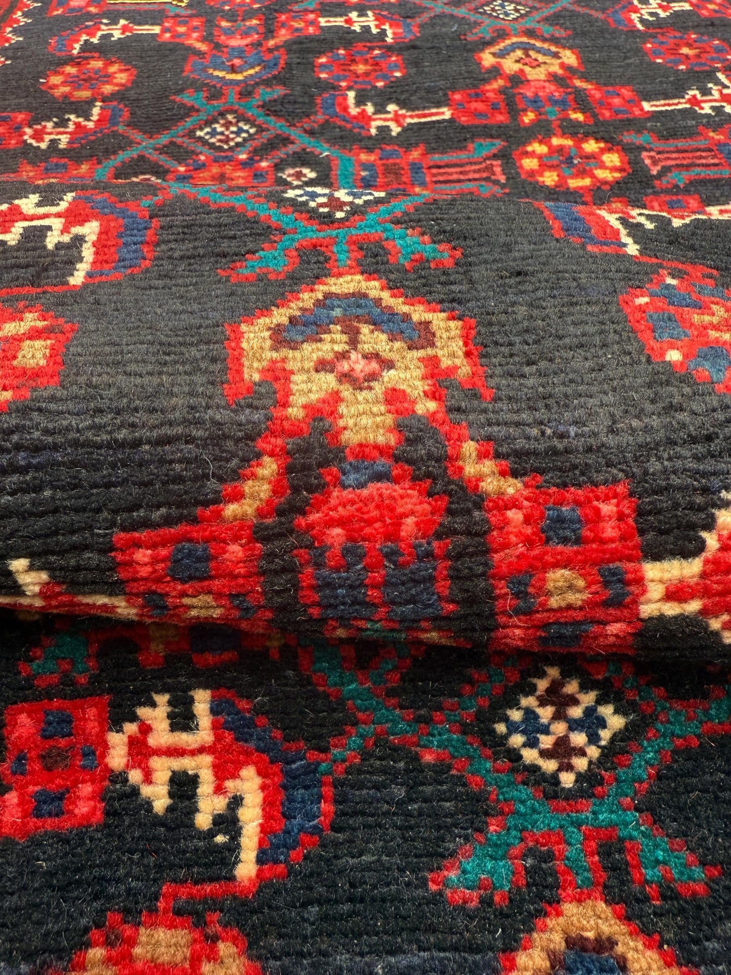 3x10 ft Vintage 1970s Hamidoun Runner Rug: Hand Knotted Wool Tribal Hallway Village Design Carpet
