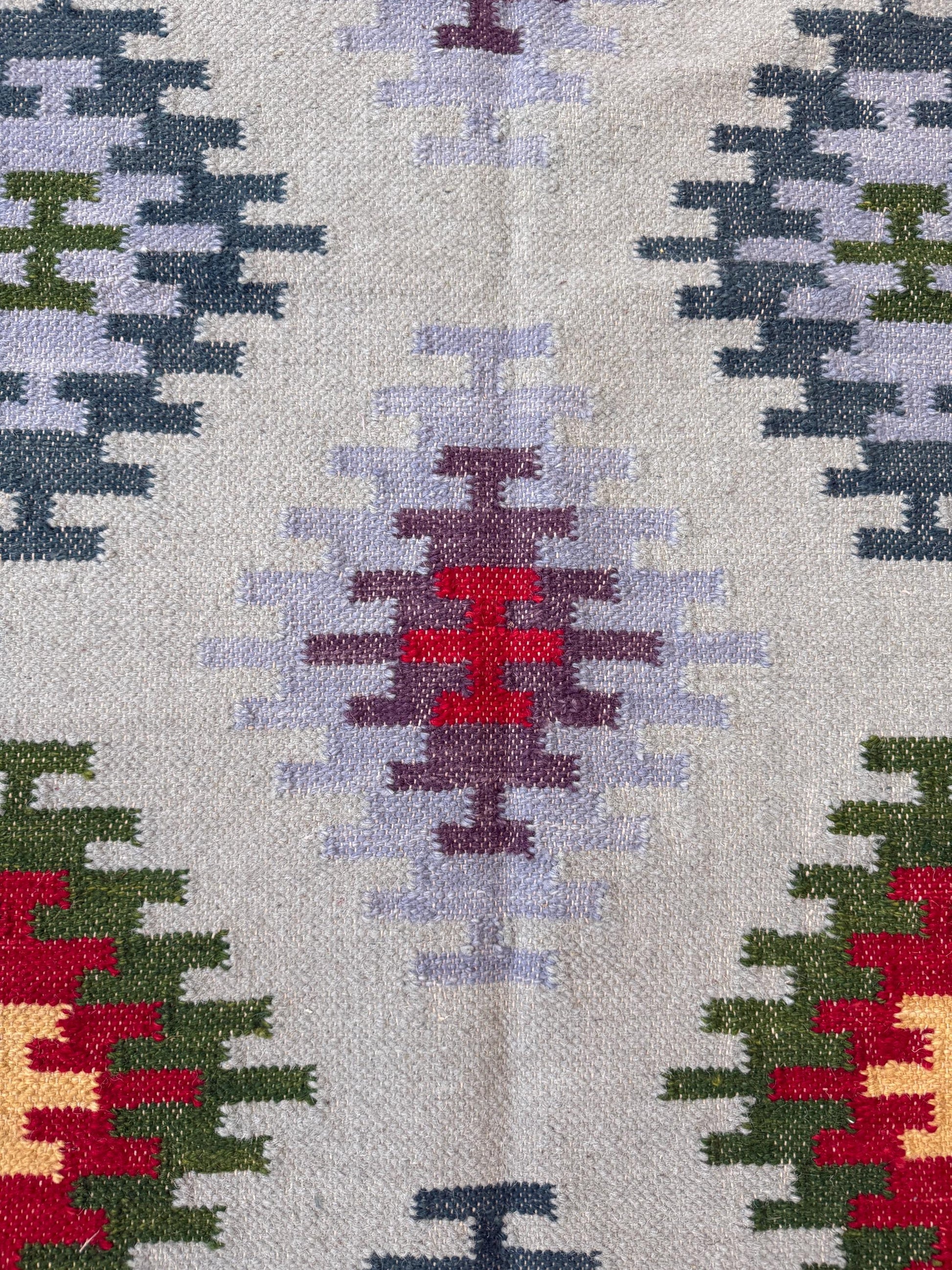 5x8 ft Handmade Kilim Rug: Flat Weave Wool, Modern Boho Decor