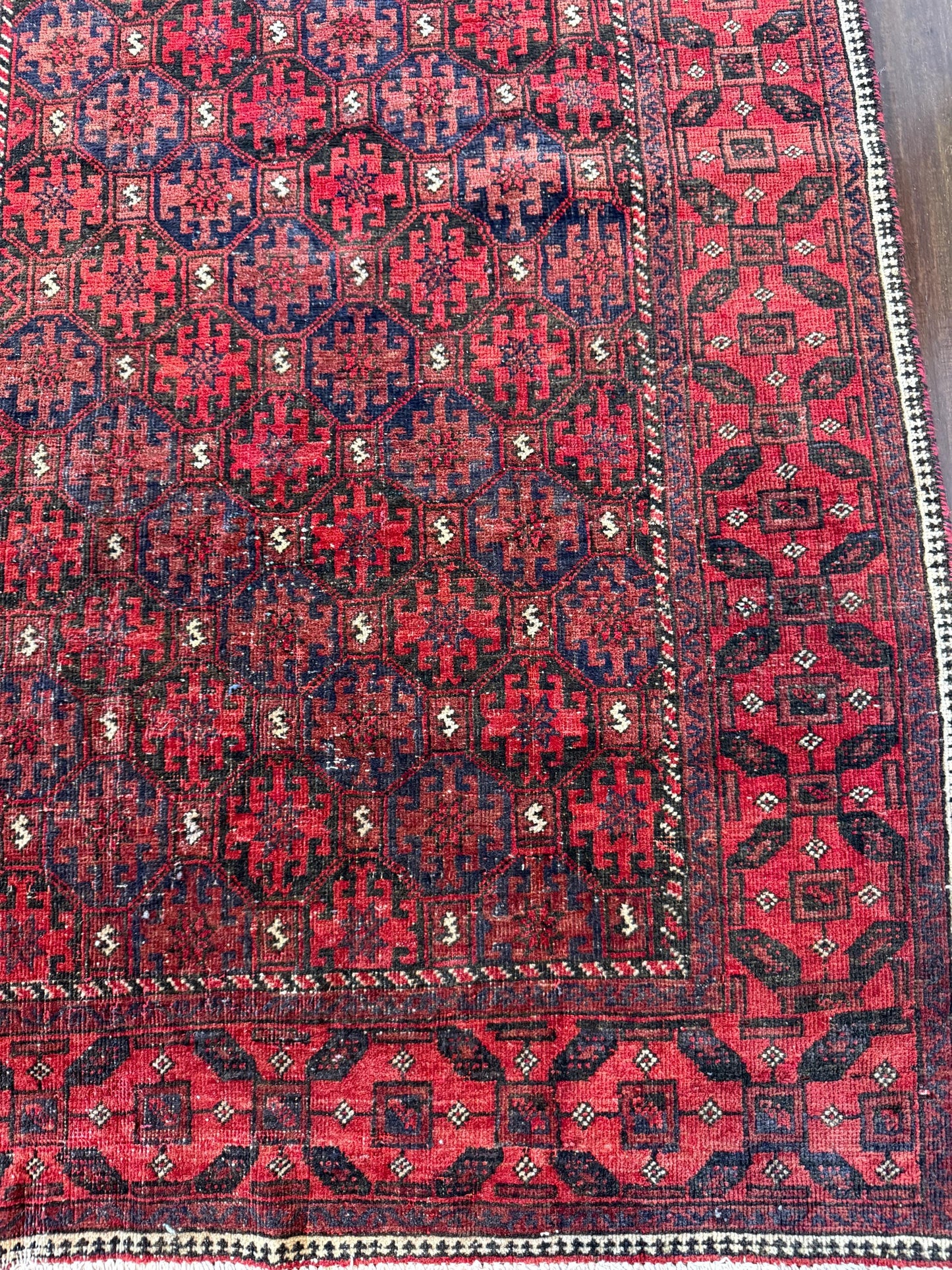 6x3 ft Vintage Zaidan Balouch Wool Rug: Hand-Knotted Tribal Area Rug