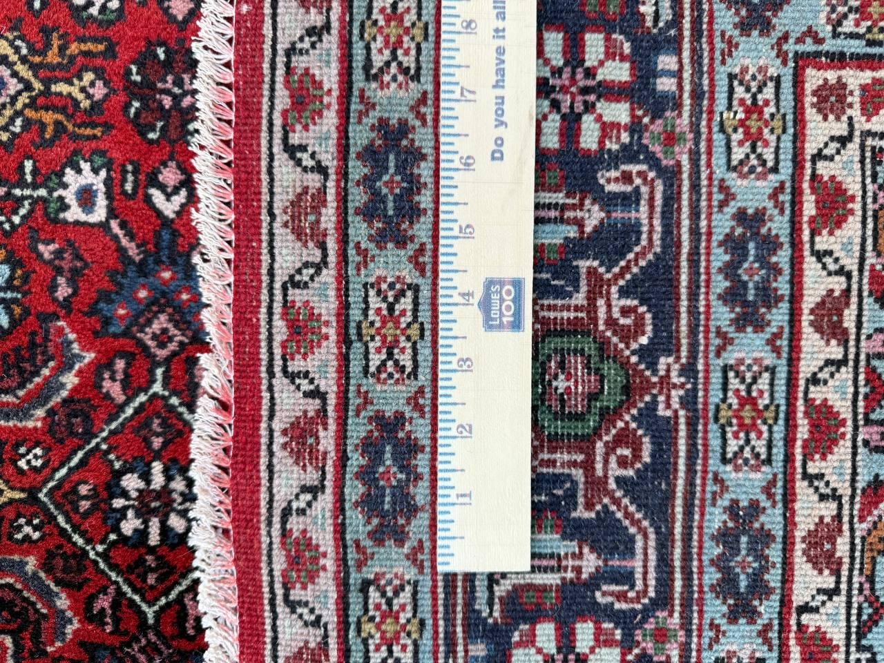 8x6 ft 1960s Vintage Wool Rug: Hand Knotted Bijar Tribal Oriental Carpet