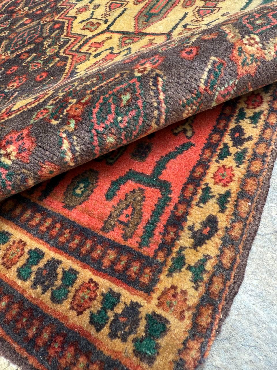 2x3 ft Vintage Anatolian Rug: 1930s Hand-Knotted Wool Geometric Carpet