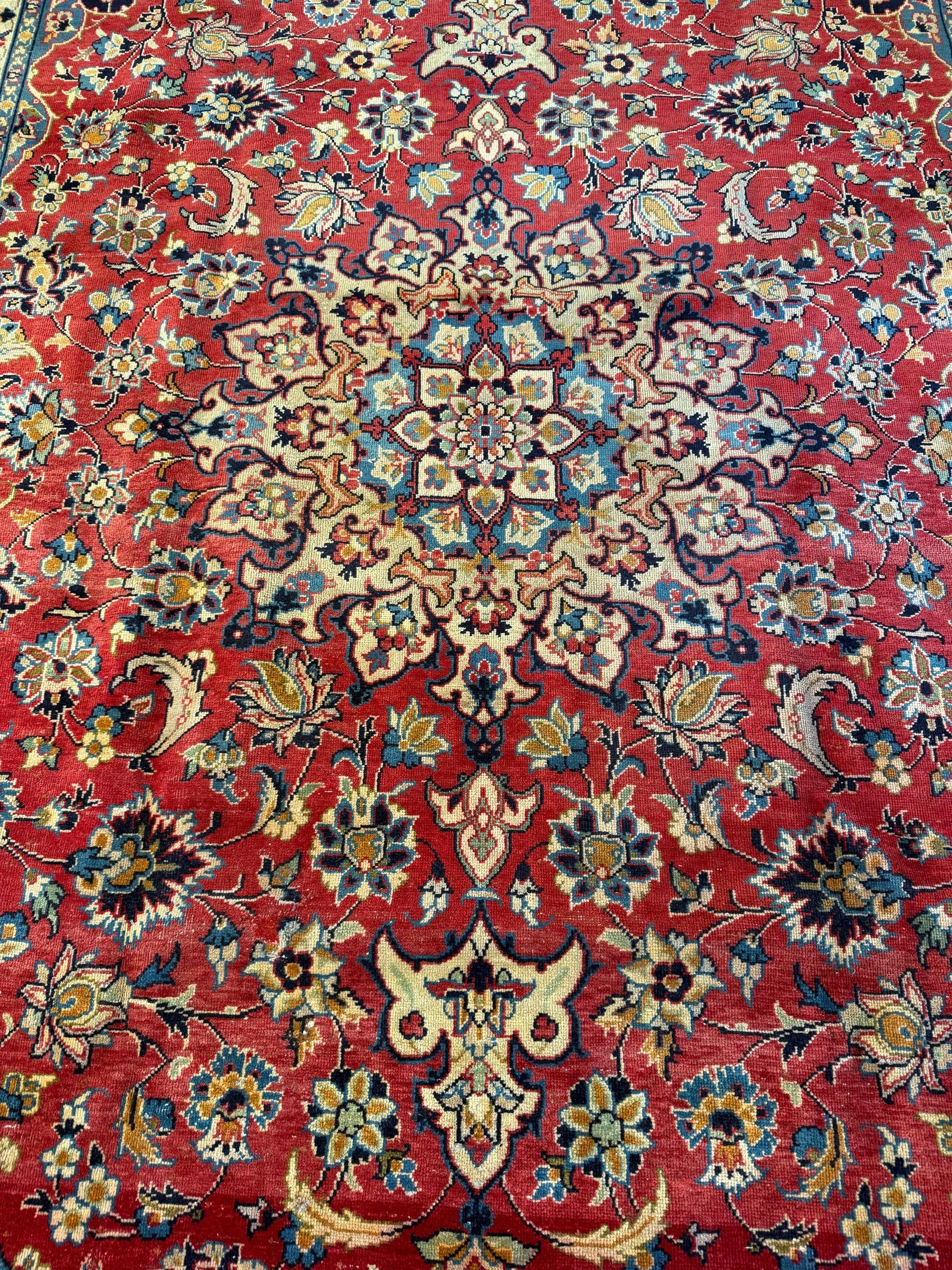 7x12 ft Vintage Anatolian Hand Knotted Geometric Wool Rug