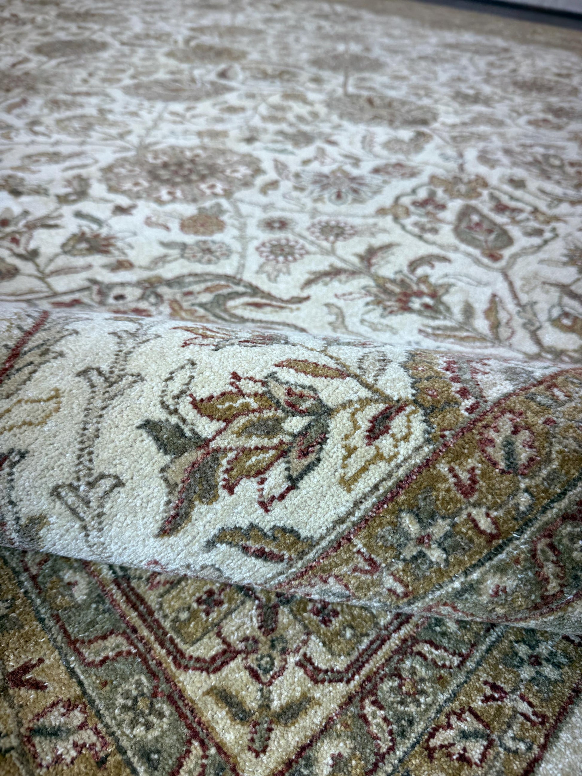 8x10 ft 300 KPSI Hand-Knotted Tabrizz Rug: Silk & Wool Oriental Carpet