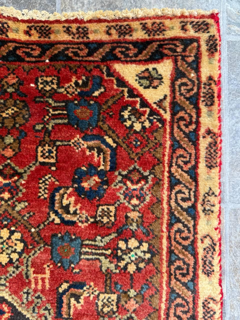 2x3 ft Vintage Village Rug: Hand Knotted Wool Geometric Carpet