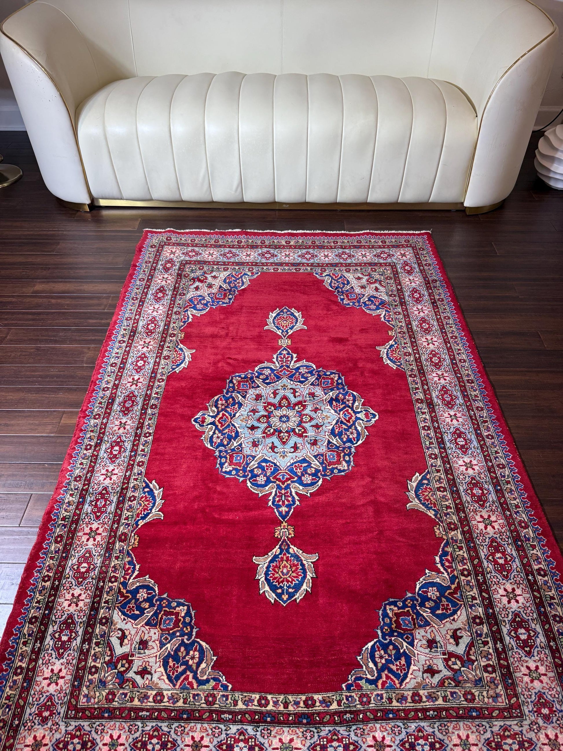 7x4 ft 1960s Amazing Hand Knotted Vintage Traditional Agra Wool Area Rug