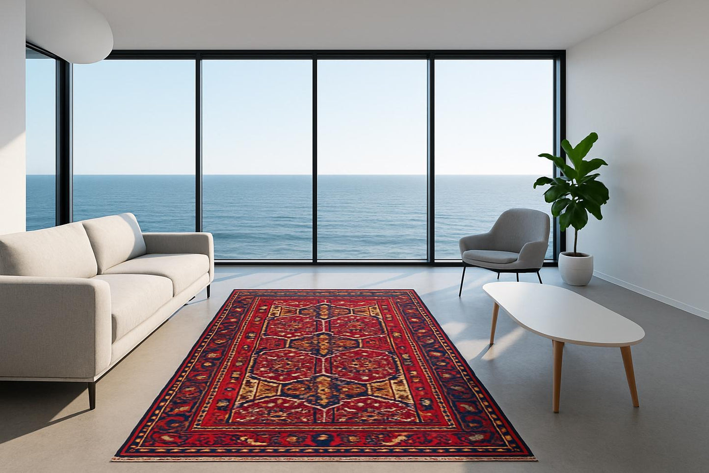 7x4 ft Vintage Hand-Knotted Hamidoun Rug: Bohemian Wool & Acrylic Carpet