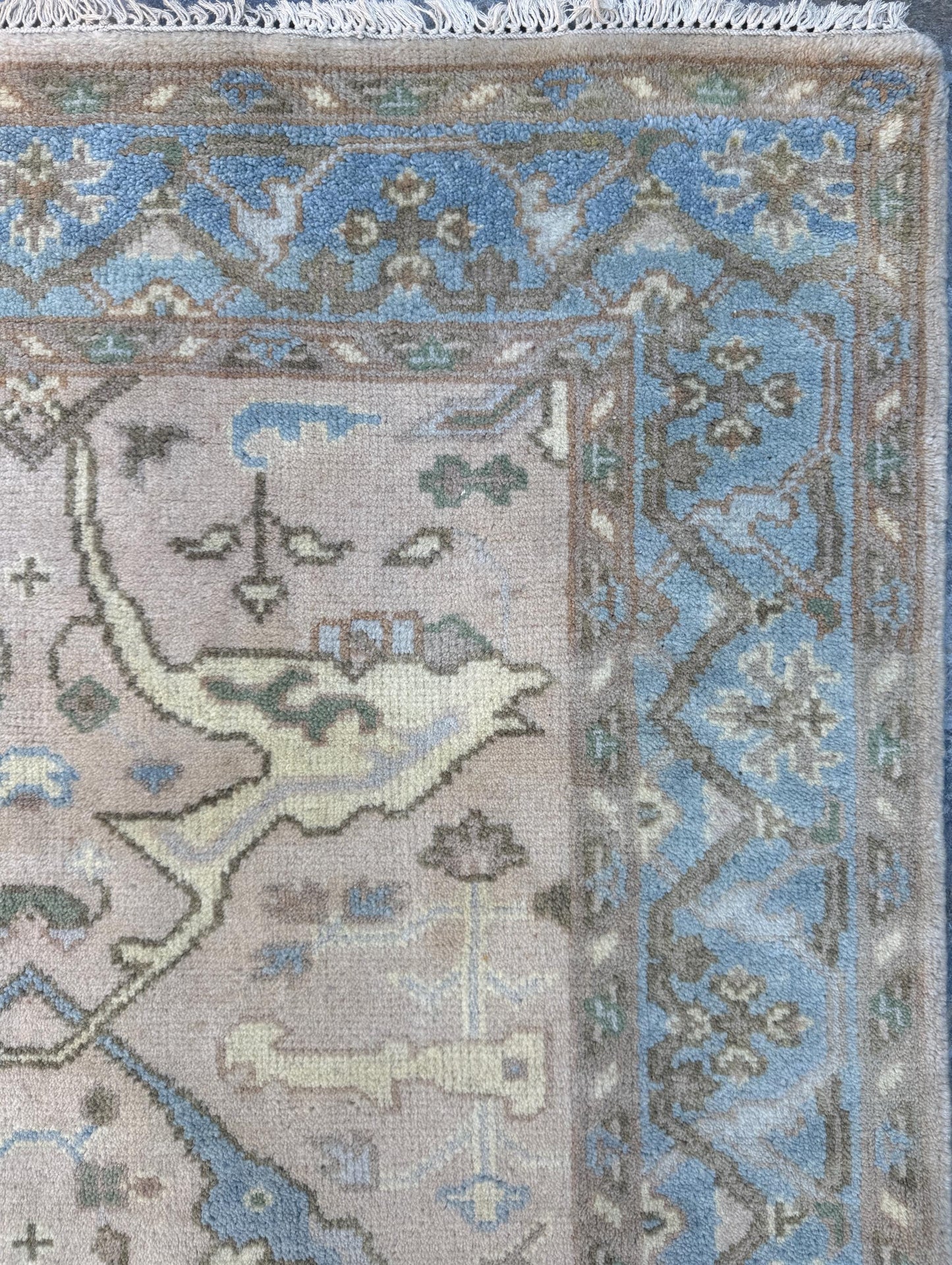 4x6 ft Anatolian Hand-Knotted Oushak Rug: Bohemian Wool Carpet
