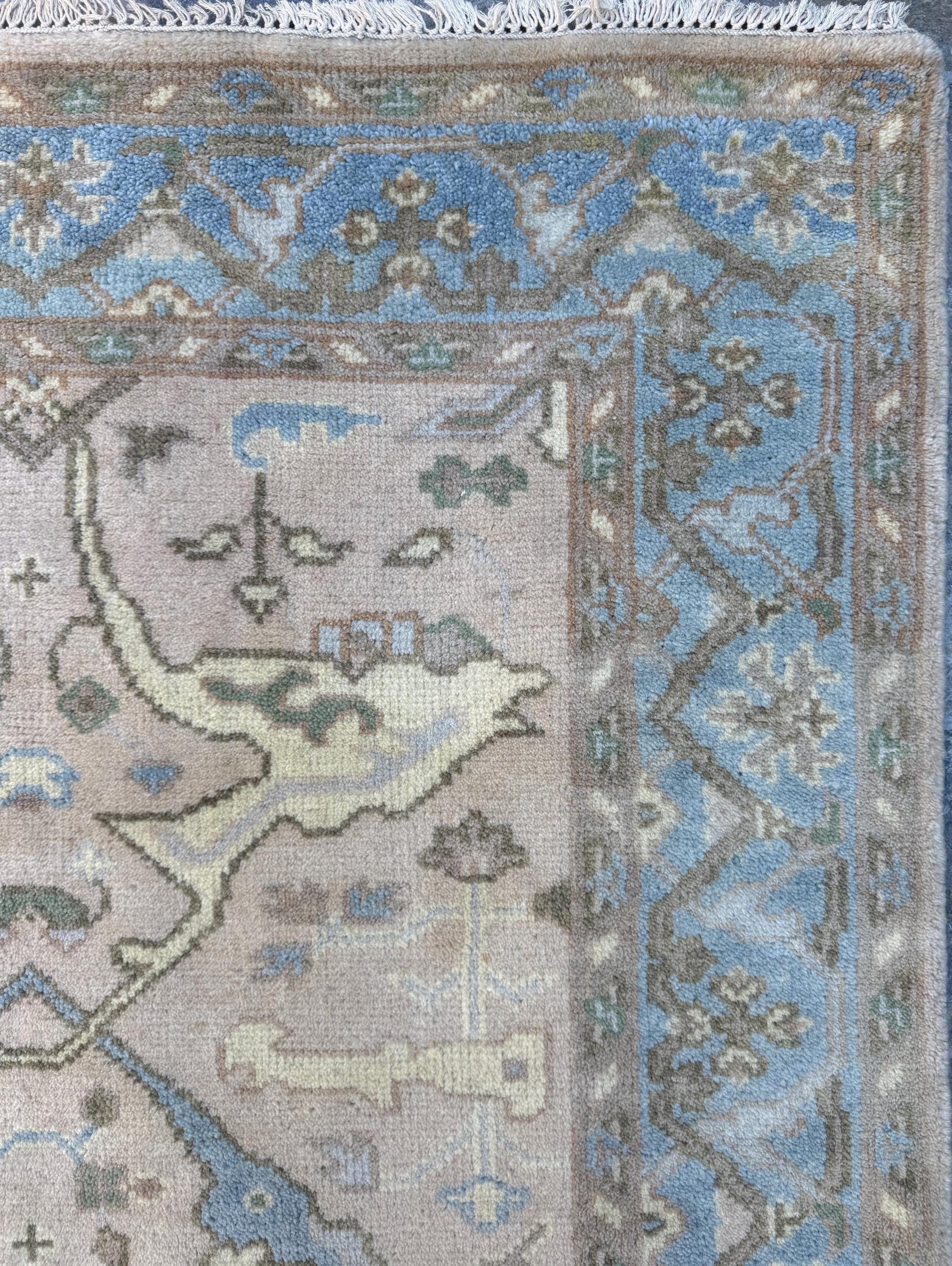4x6 ft Anatolian Hand-Knotted Oushak Rug: Bohemian Wool Carpet