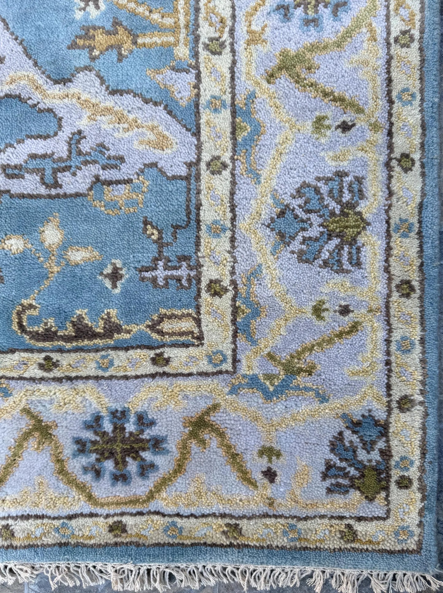 4x6 ft. Hand-Knotted Vintage Turkish Oushak Rug: Boho Wool Area Carpet