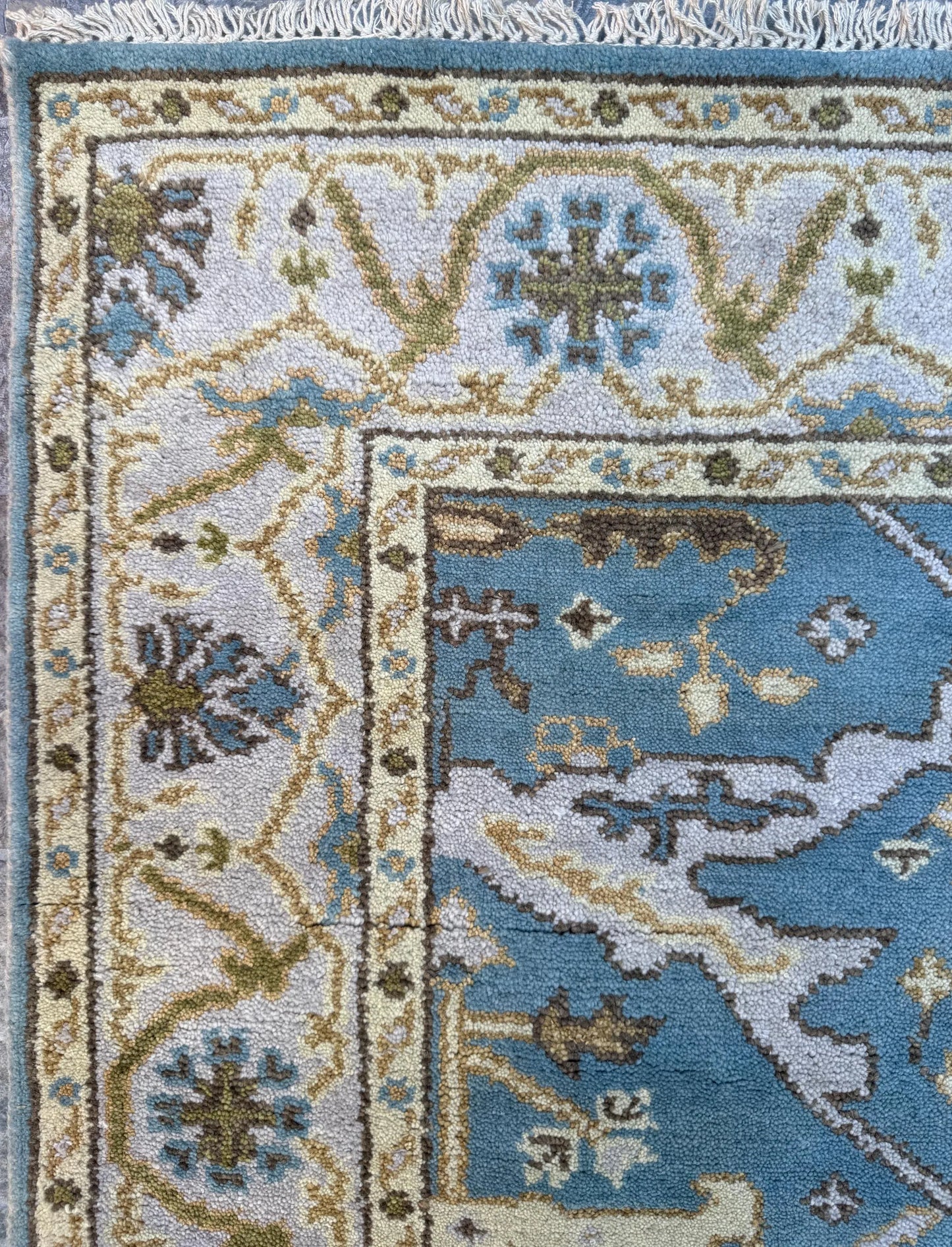 4x6 ft. Hand-Knotted Vintage Turkish Oushak Rug: Boho Wool Area Carpet