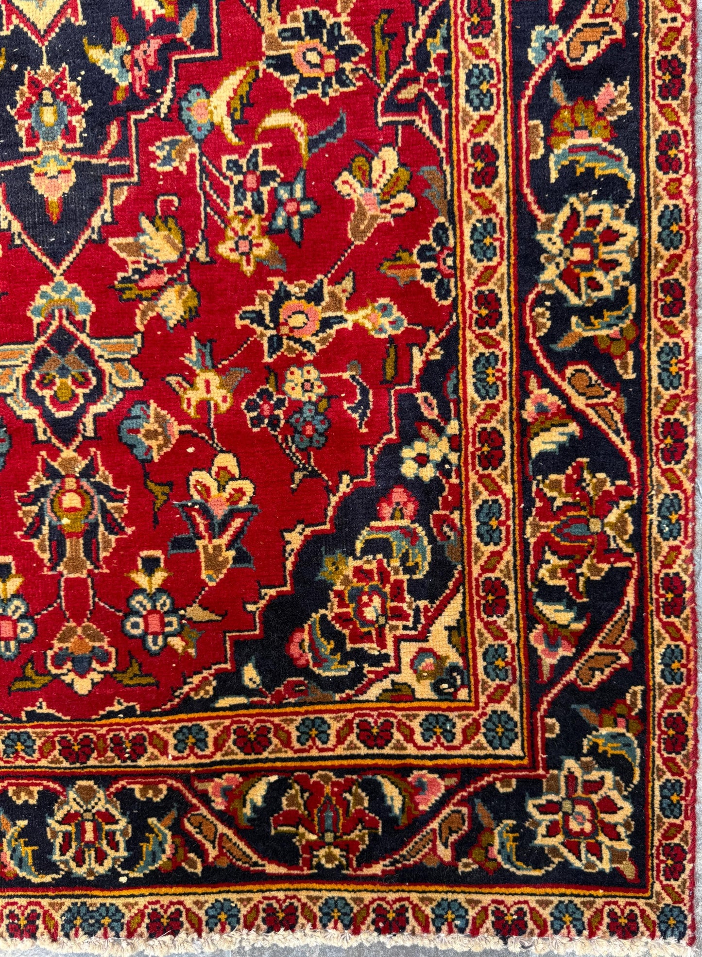 3x4 ft Vintage Wool Rug: 1930s Hand-Knotted Geometric Farmhouse Accent