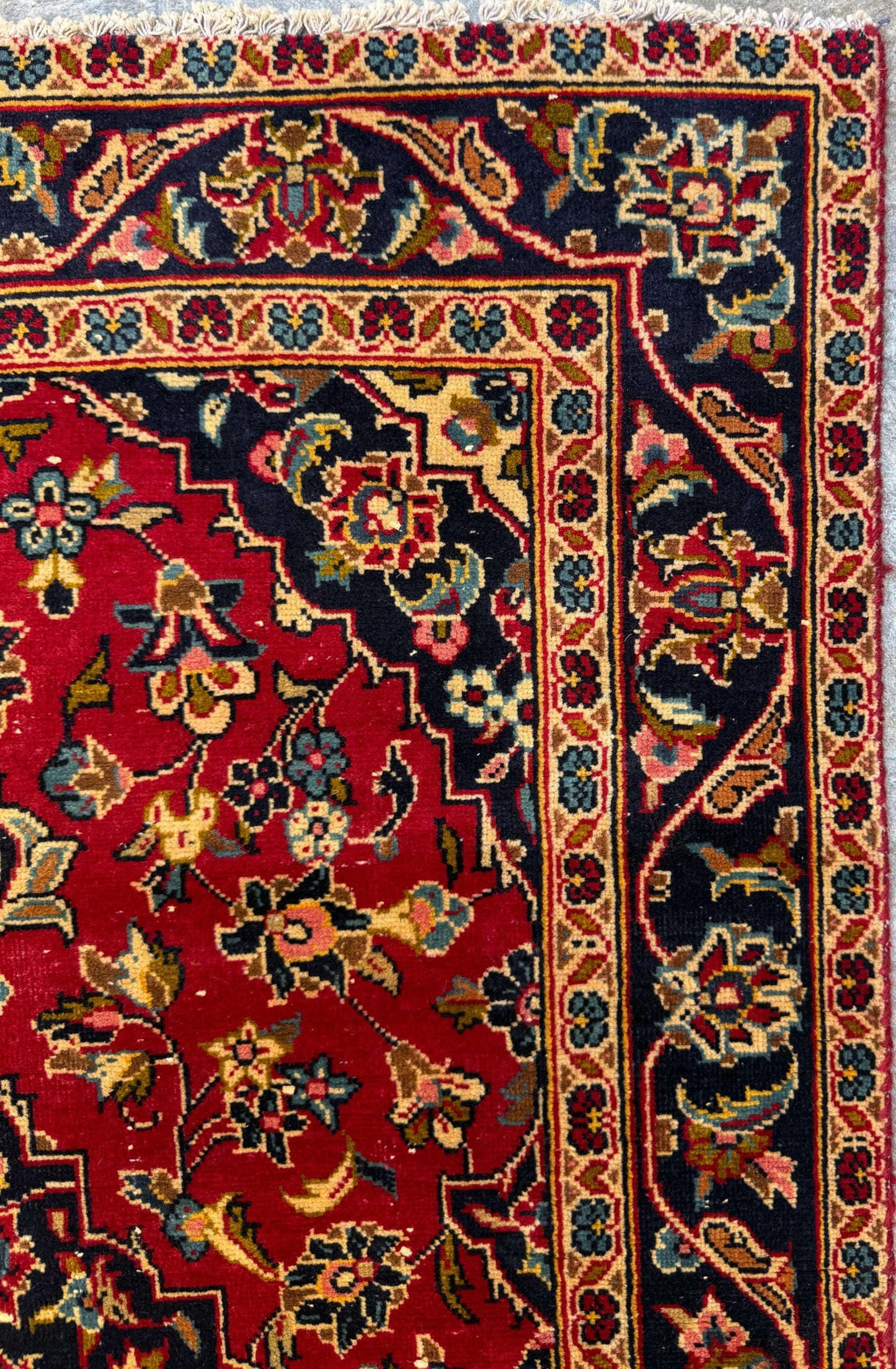 3x4 ft Vintage Wool Rug: 1930s Hand-Knotted Geometric Farmhouse Accent