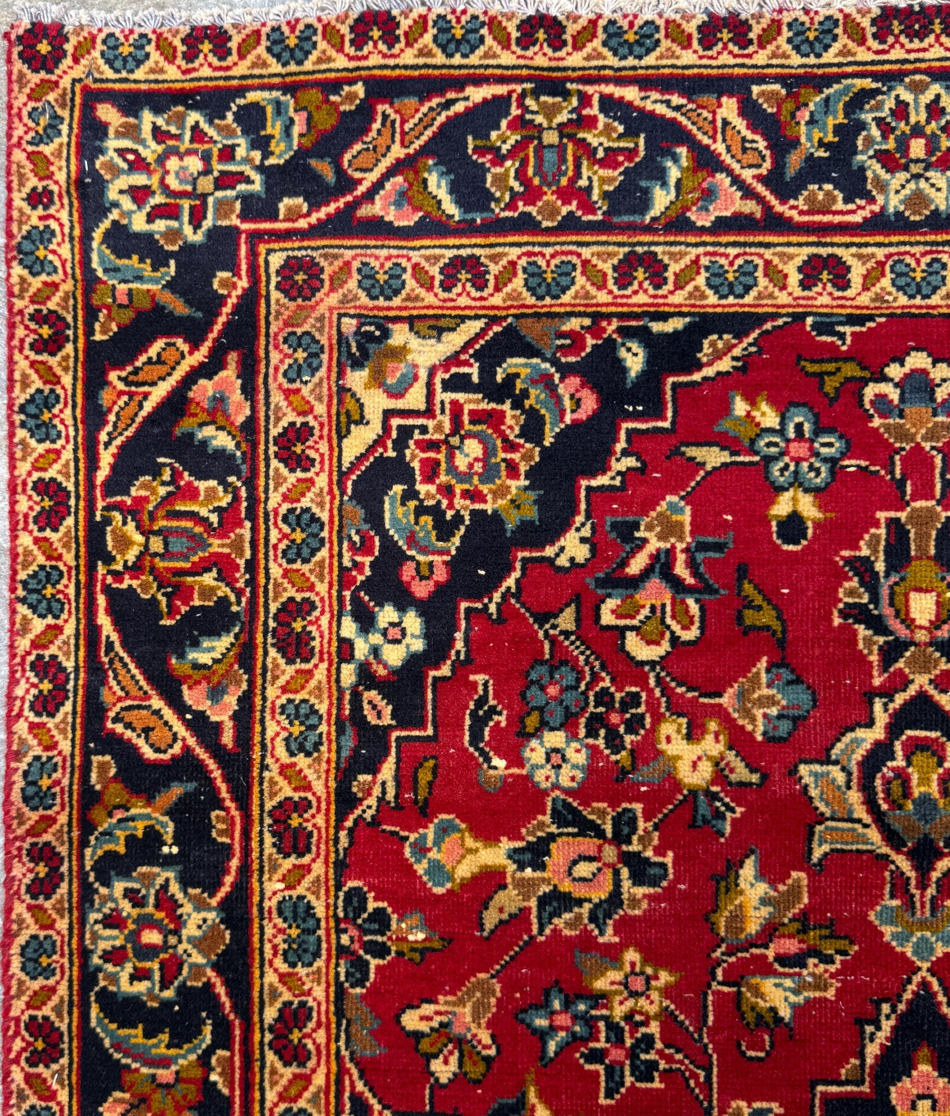3x4 ft Vintage Wool Rug: 1930s Hand-Knotted Geometric Farmhouse Accent