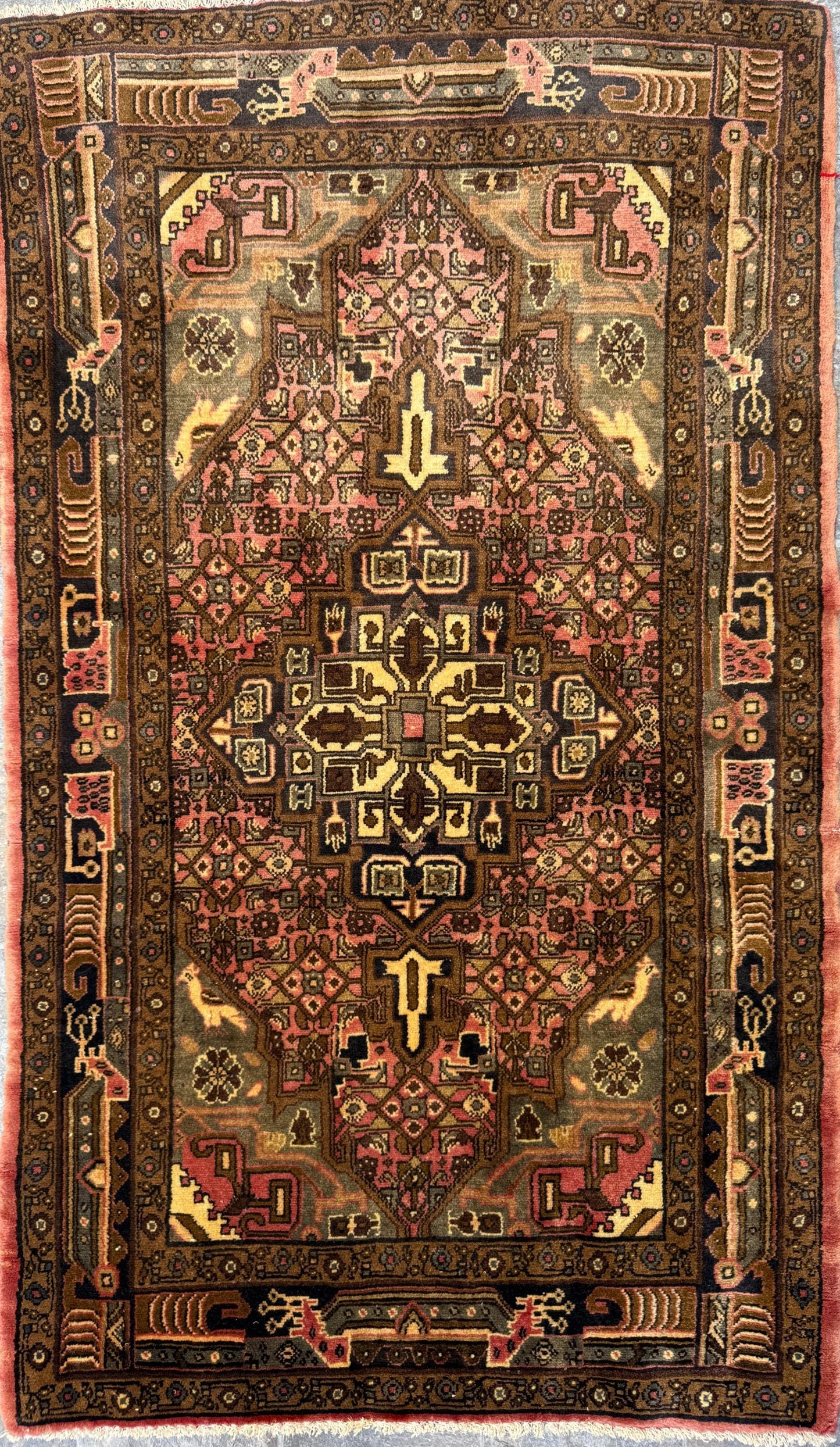 3x5 ft Farmhouse Rug, 1920s Vintage Geometric Wool Carpet, Anatolian Oriental Village Area Rug
