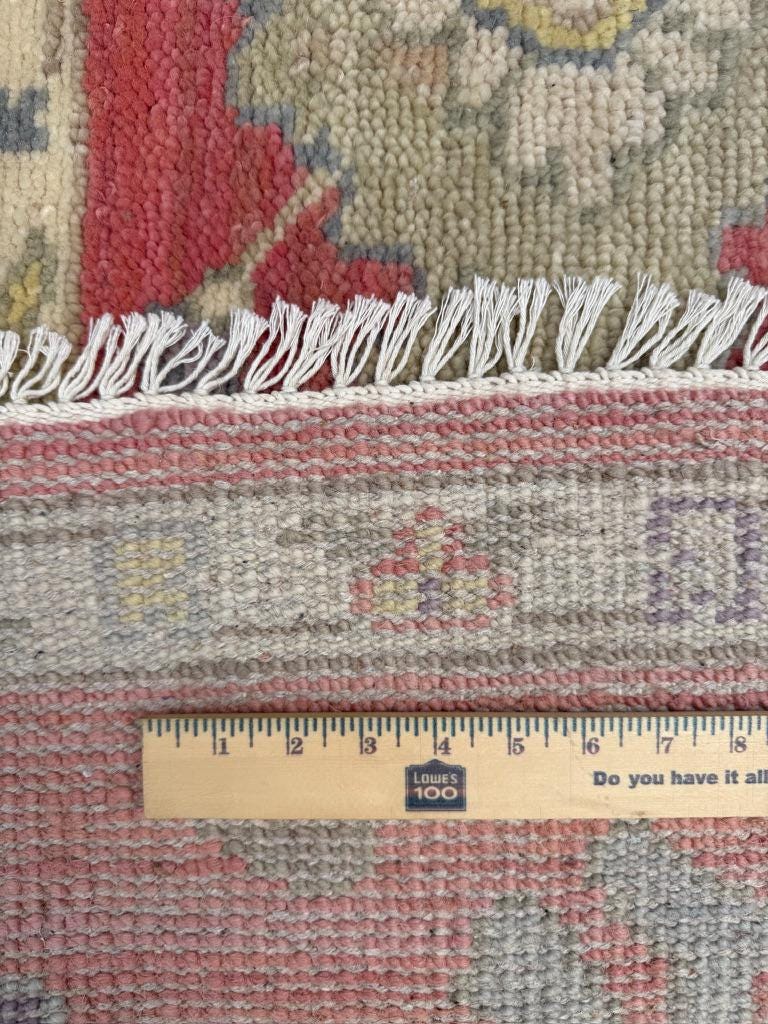 8x10 ft Handmade Turkish Oushak Wool Rug: Modern Bohemian Carpet
