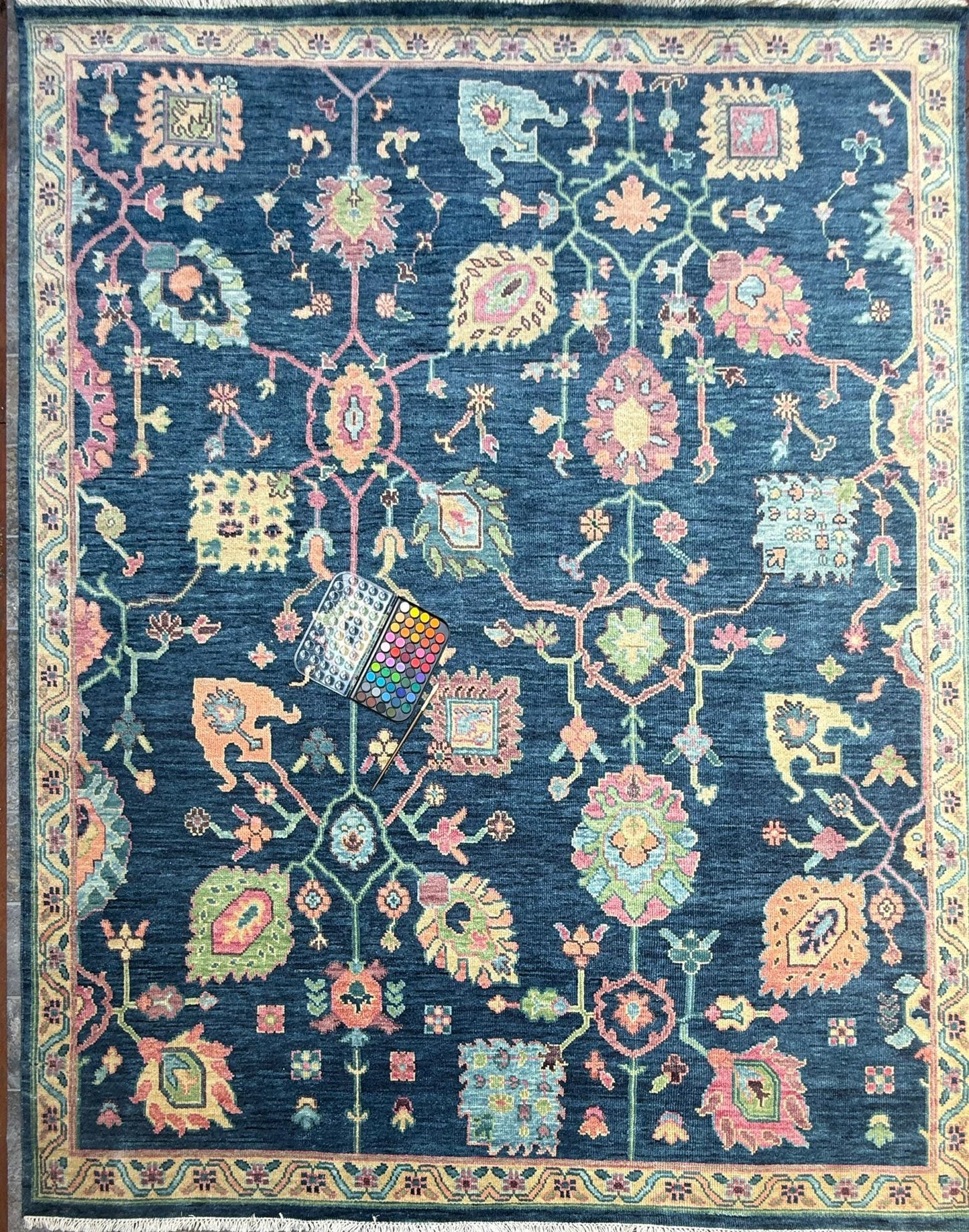 8x10 ft Oushak Rug: Hand-Knotted Wool Modern Boho Carpet