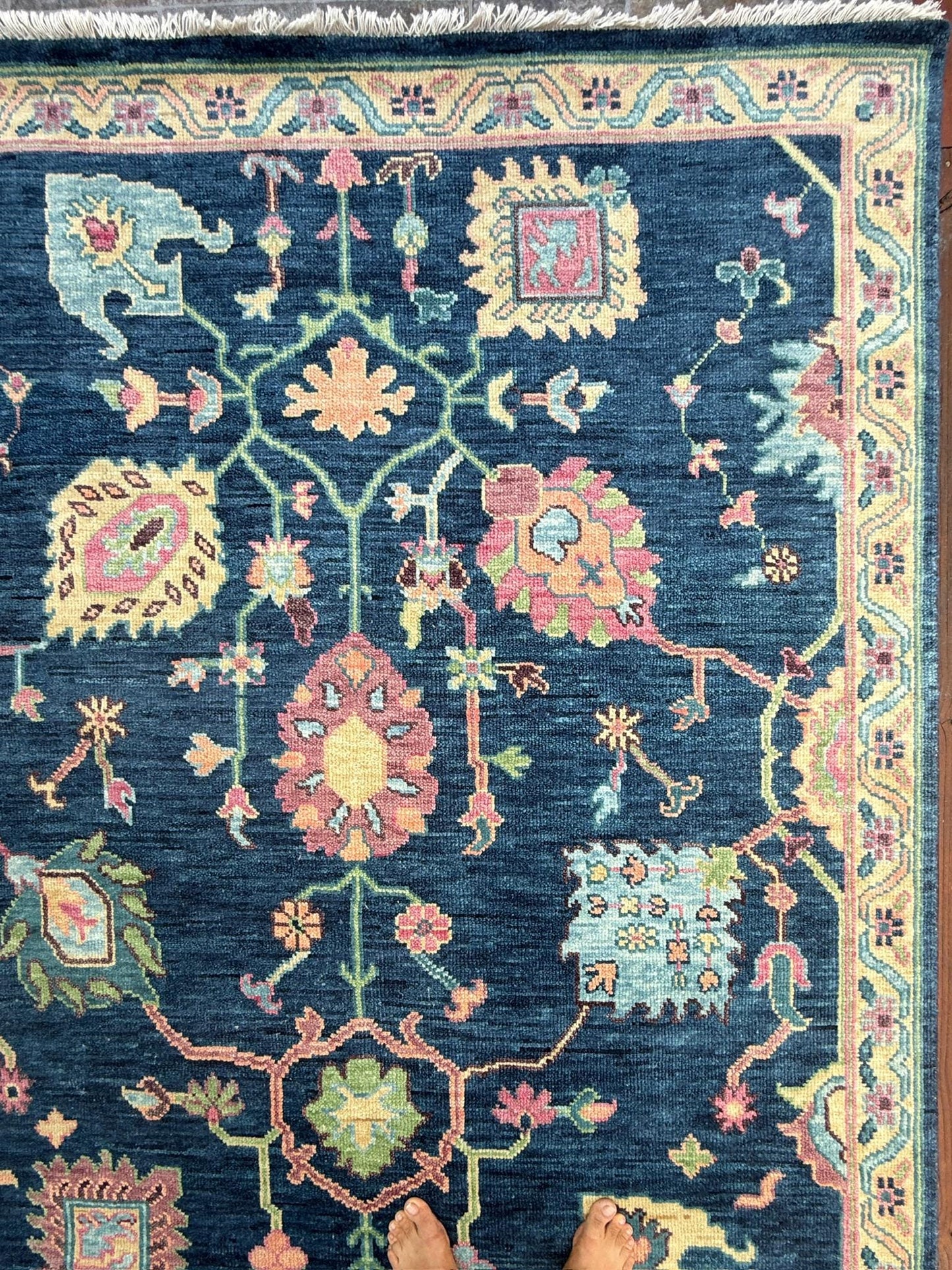 8x10 ft Oushak Rug: Hand-Knotted Wool Modern Boho Carpet