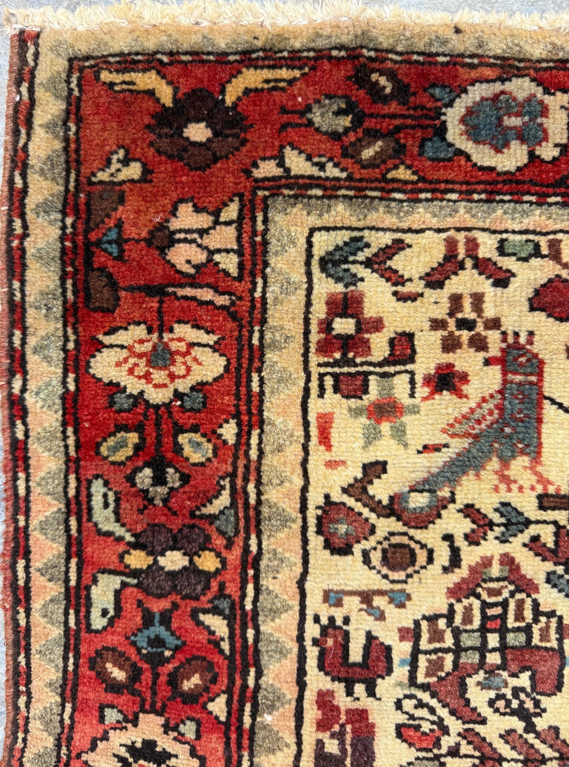 2.2x3.6 ft Vintage Tree of Life Rug: Hand-Knotted Wool Carpet