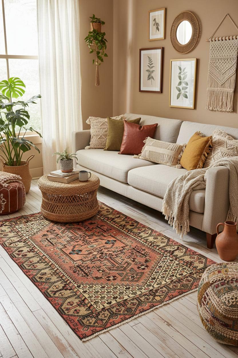 3x4 ft Geometric Village Rug, 1930s Vintage Hand Knotted Wool Carpet, Anatolian Oriental Small Area Rug