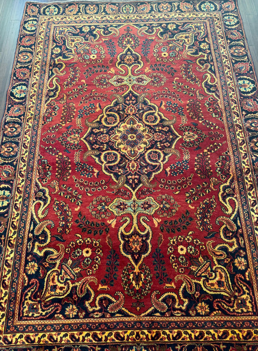6x9 ft Vintage Anatolian Rug: Hand Knotted Wool Carpet, Tribal Boho Decor