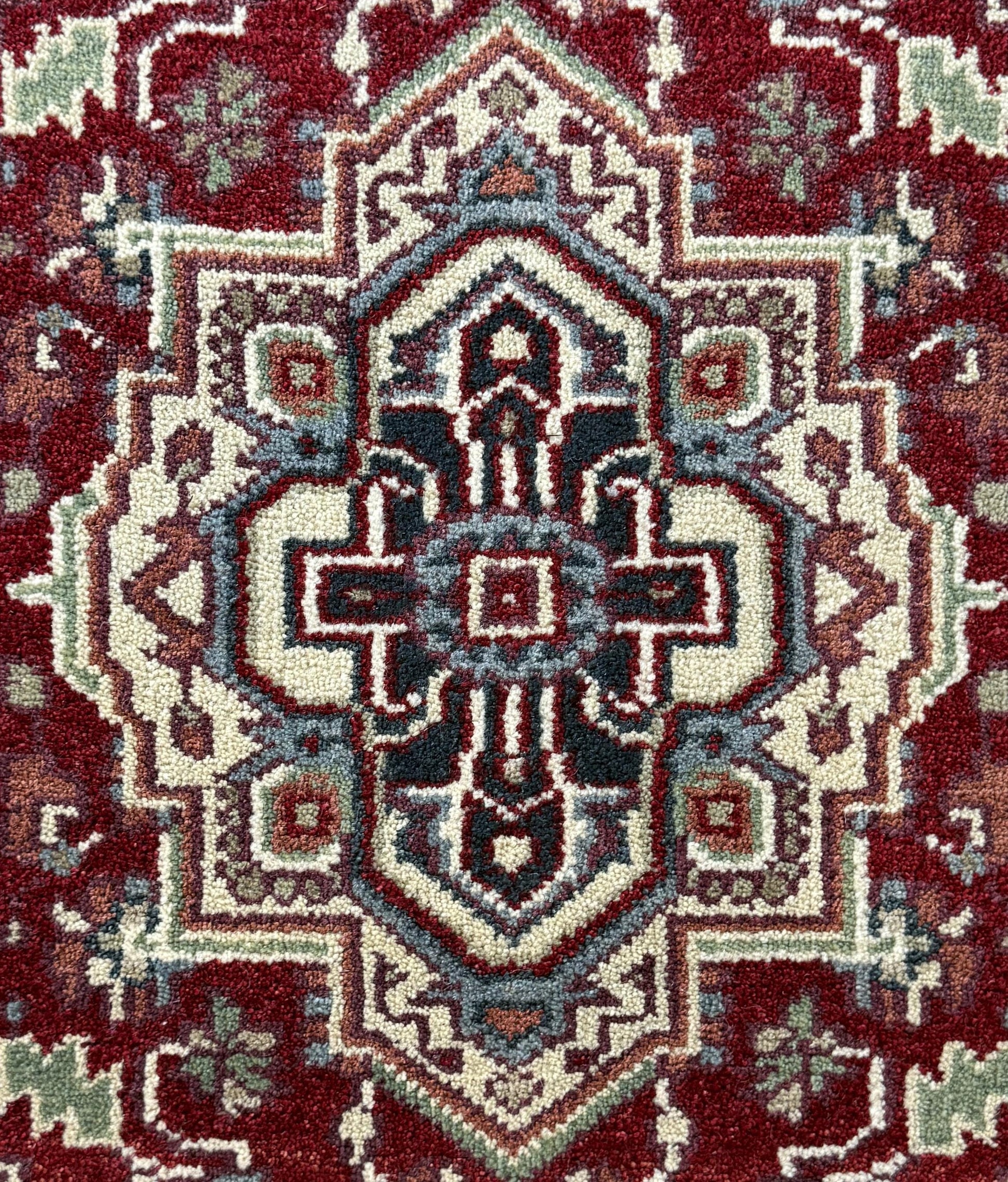 3x5 ft Hand Knotted Heriz Wool Rug: Modern Anatolian Carpet