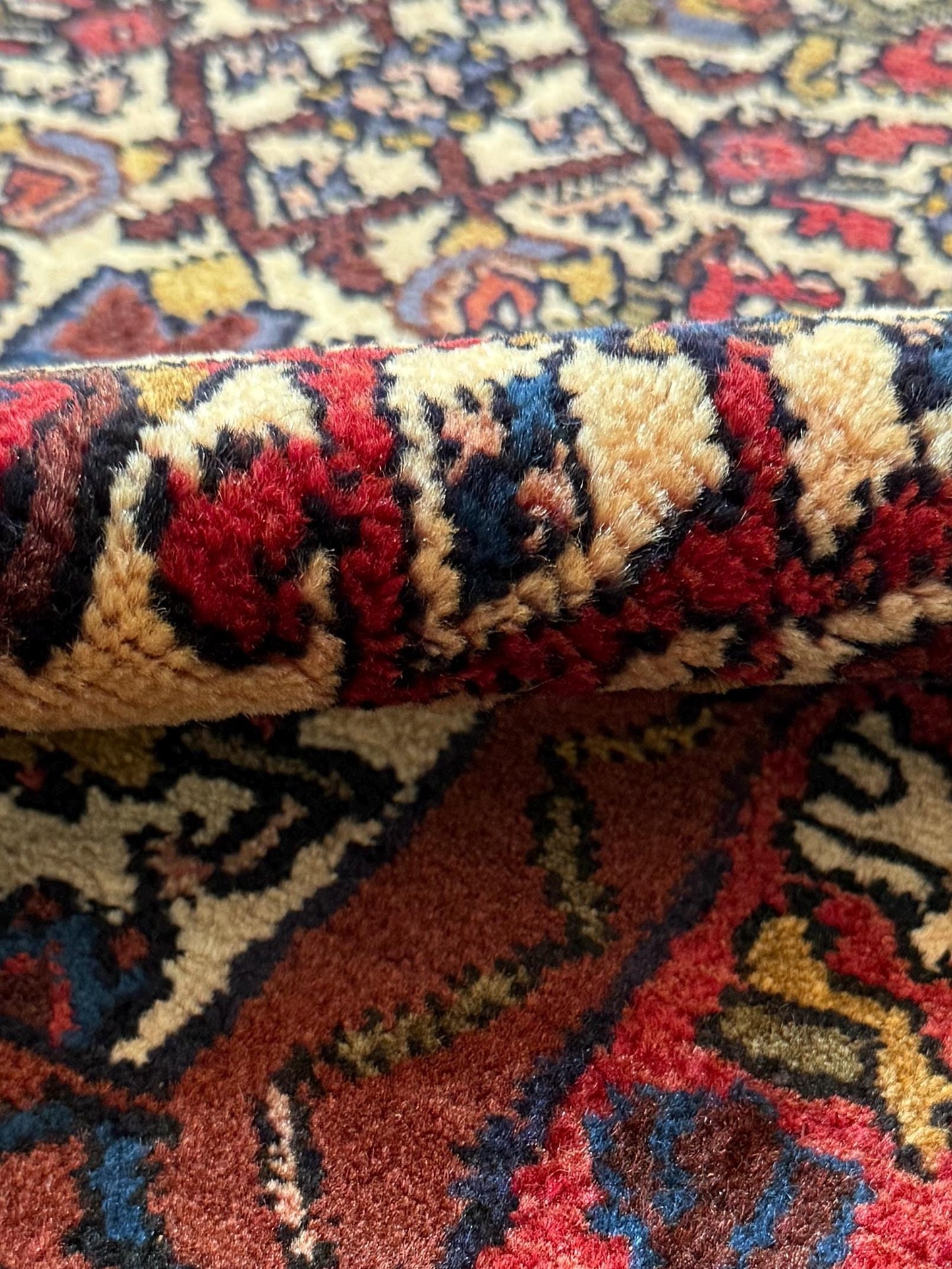 3x9 ft 1950s Vintage Anatolian Wool Runner Rug: Hand Knotted Wool Geometric Tribal Carpet, Village Hallway Rug