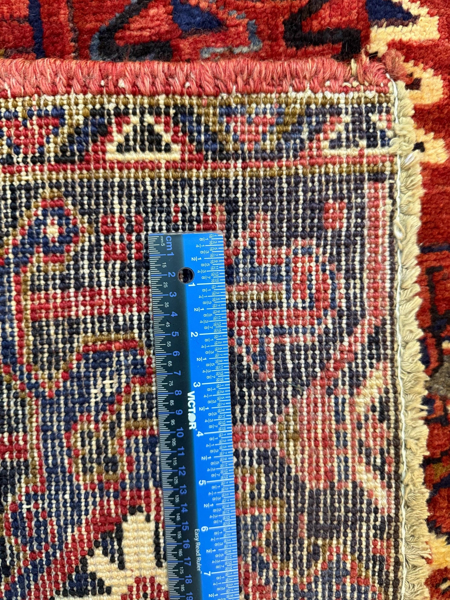 9x12 ft. Heriz Geometric Rug, 1930s Vintage Hand Knotted Wool Carpet, Large Oriental Area Rug