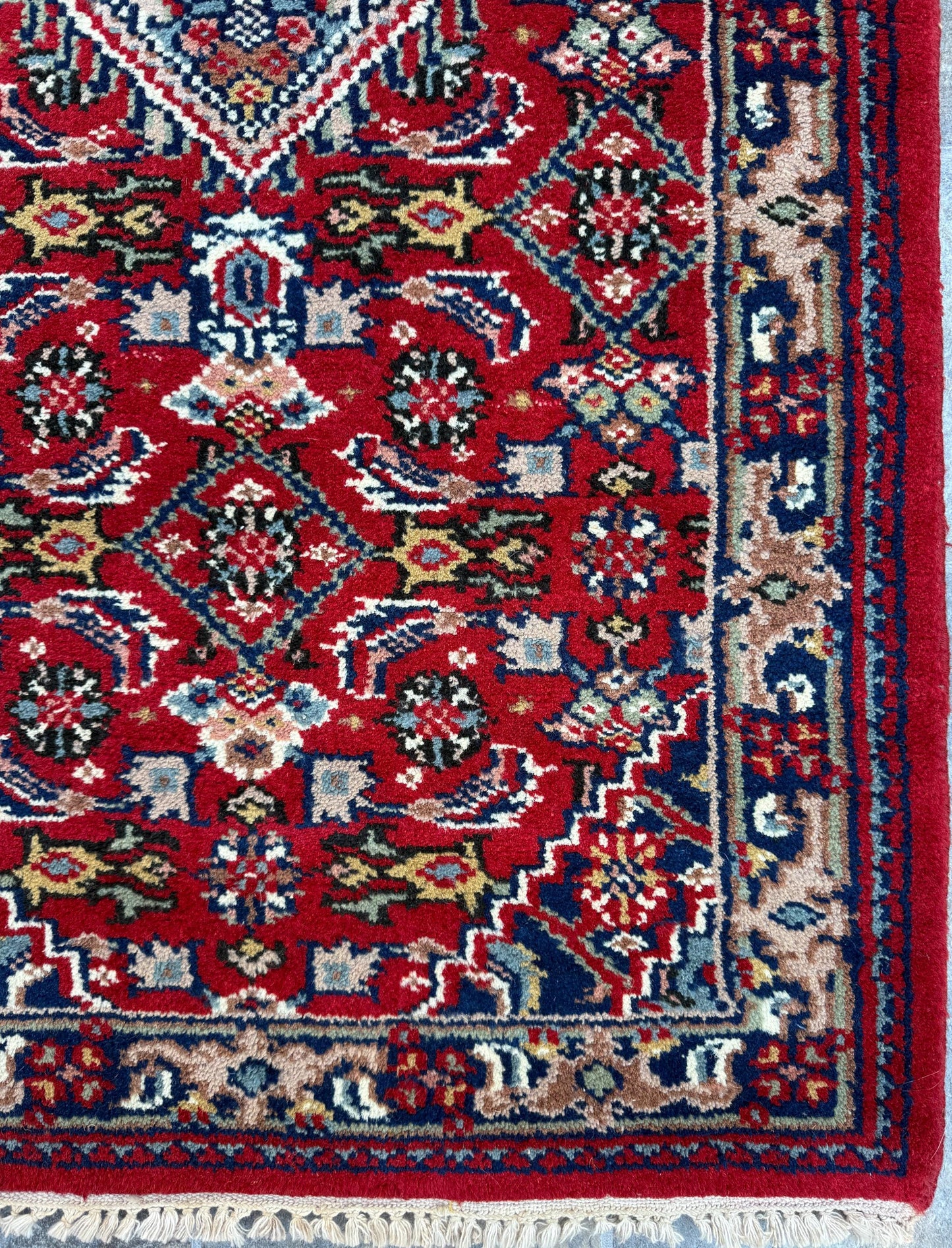 4.9x2.7 ft Vintage Hand Knotted Wool Rug: Bijour Tribal Design