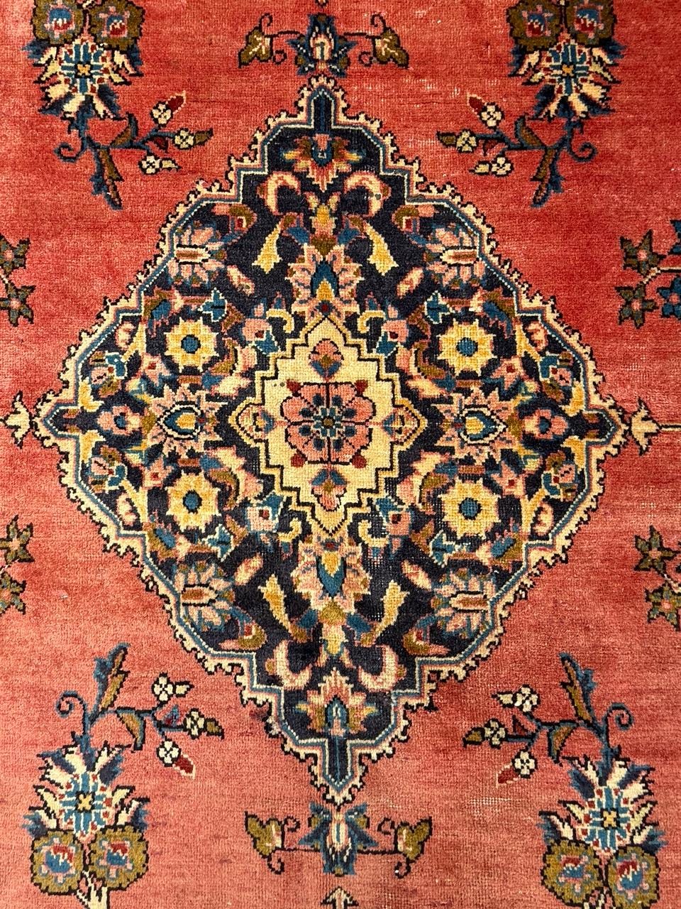 4.10x7.10 ft Geometric Village Rug, 1930s Vintage Hand Knotted Wool Carpet, Anatolian Oriental Area Rug