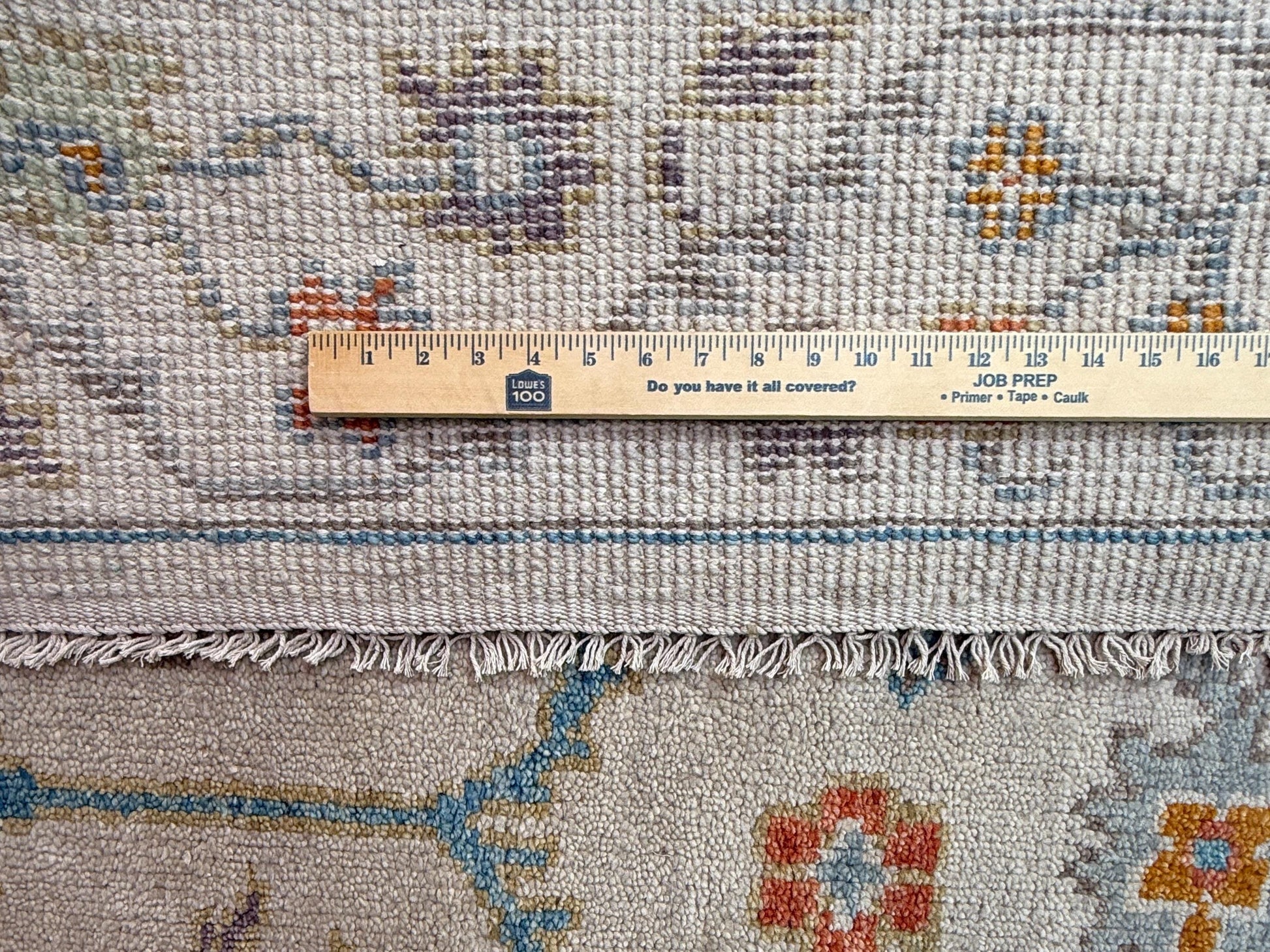 6x9 ft Pastel Oushak Hand Knotted Rug: Beige Wool Bohemian Carpet