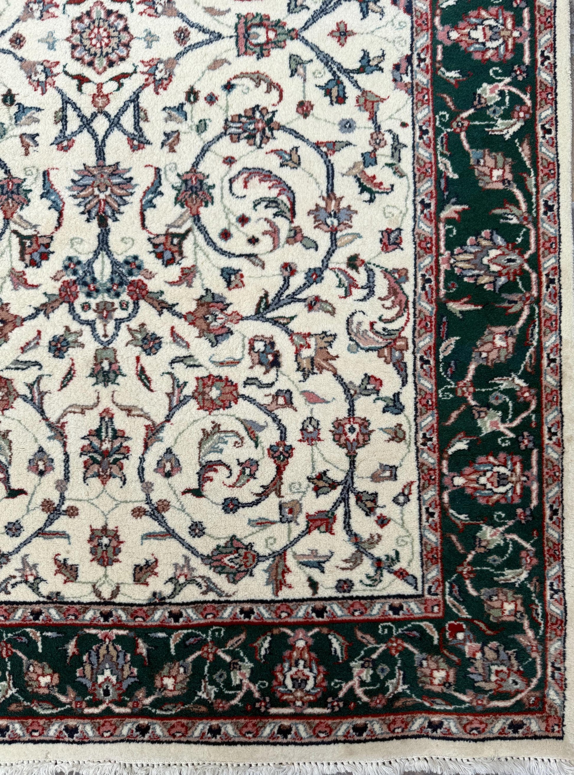 4x7 ft 1960s Vintage Hand-Knotted Wool Tabriz Rug: Oriental Carpet